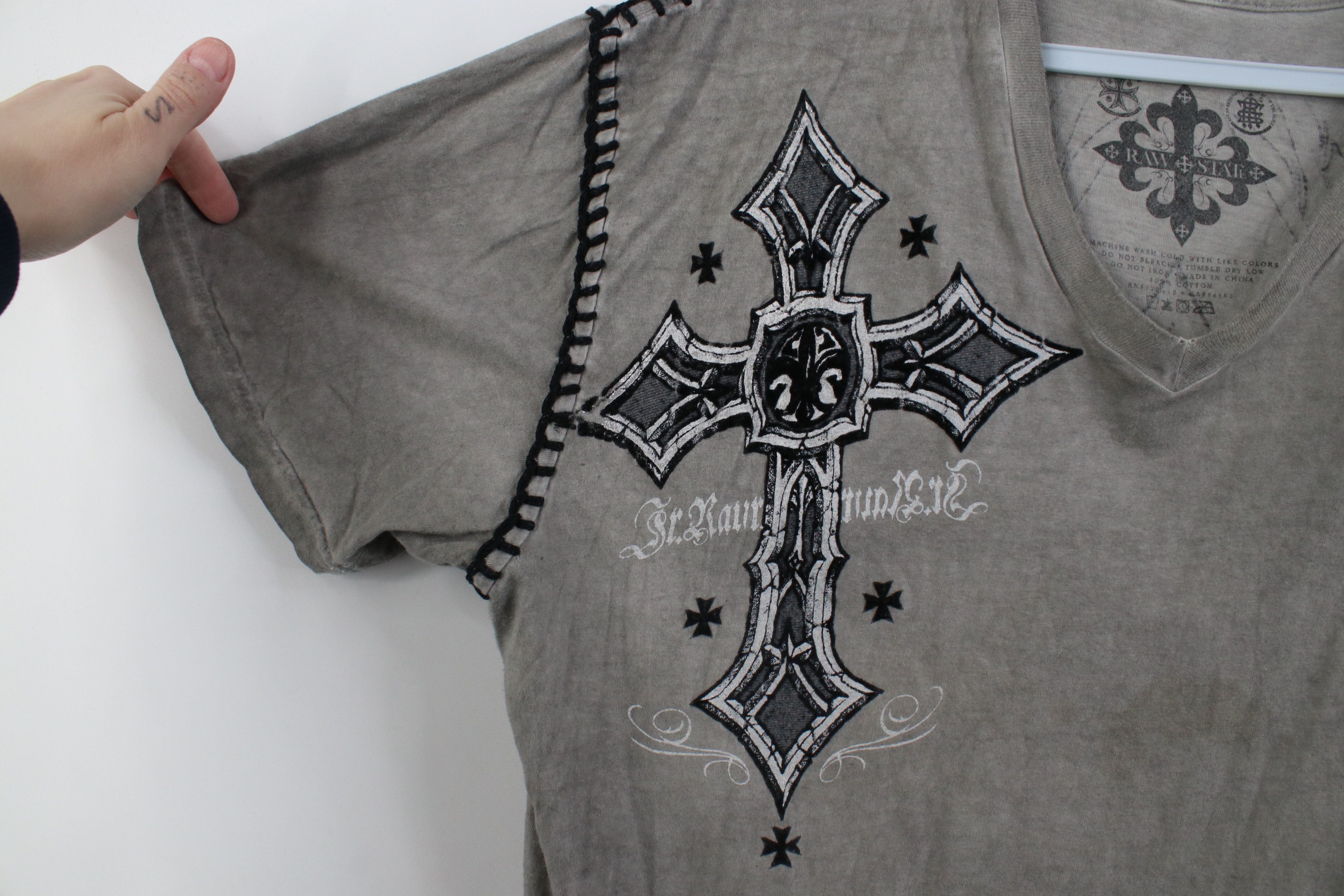 Vintage Y2K Streetwear Cross Stonewash UFC MMA Fighting T-Shirt Gray Size US L / EU 52-54 / 3 - 7 Thumbnail