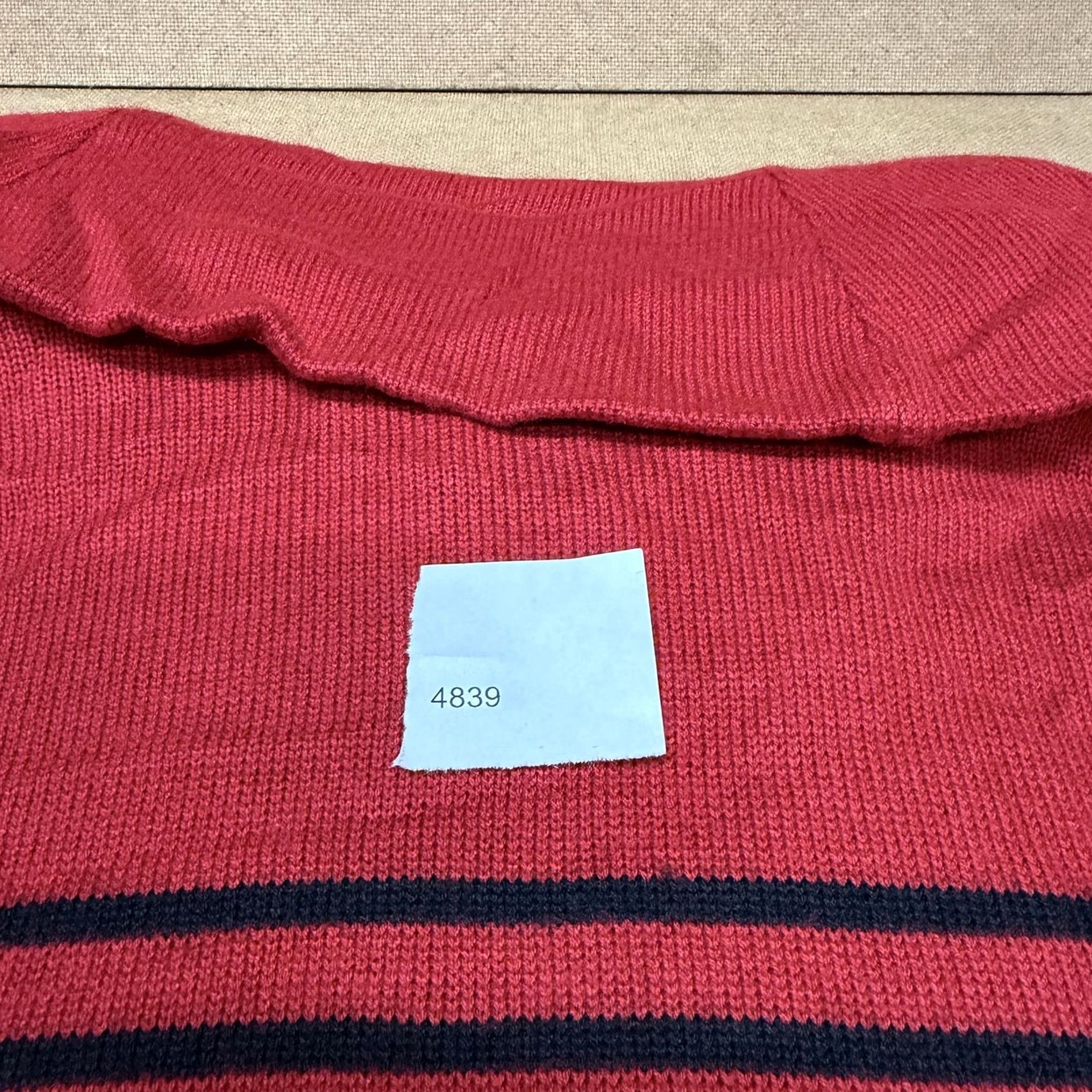 Ralph Lauren Lauren Ralph Lauren Sweater Womens Large Red Stripe Cowl Neck Button Cuff Knit Size L / US 10 / IT 46 - 8 Thumbnail