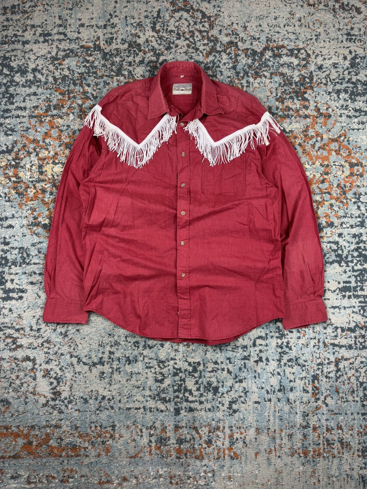 Cowboy Equipment × Japanese Brand × Vintage Vintage 70s Cowboy style shirt with fringes Americana ranch Size US L / EU 52-54 / 3 - 1 Thumbnail