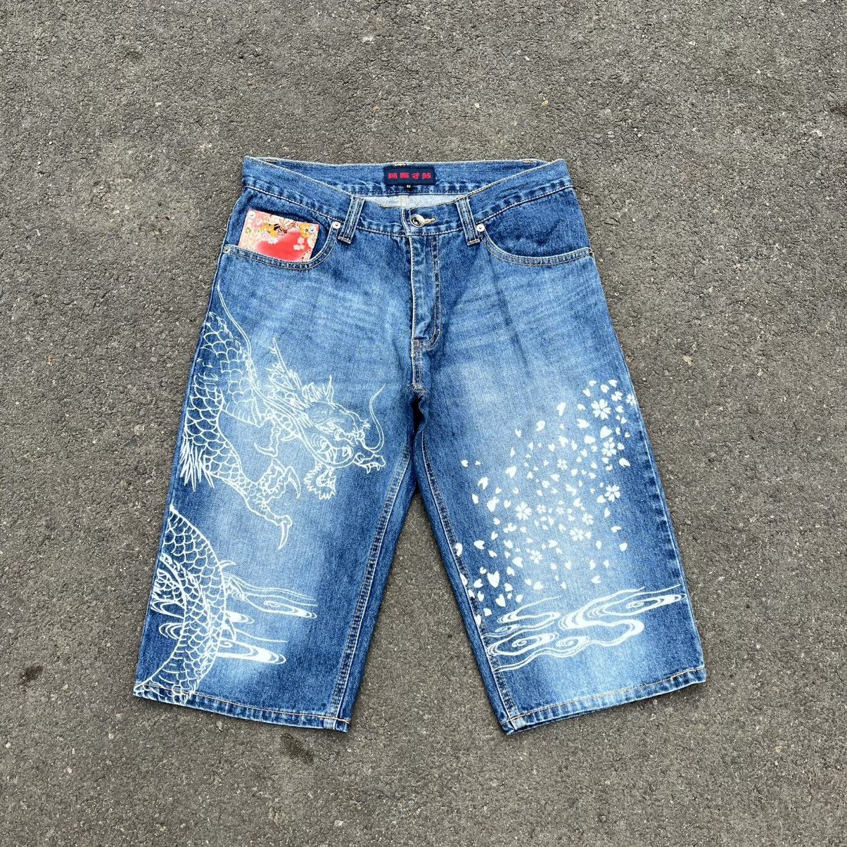 Karakuri Tamashii Karakuri Tamashii Style Dragon Printed Short Jeans Size US 30 / EU 46 - 1 Thumbnail
