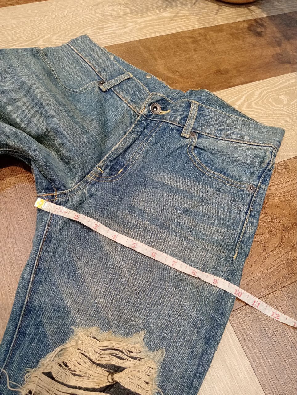 BUFFALO BOBS BUFFALO JEANS JAPAN HAGI MIX LEATHER FLARED DENIM PANTS Size US 30 / EU 46 - 19 Thumbnail