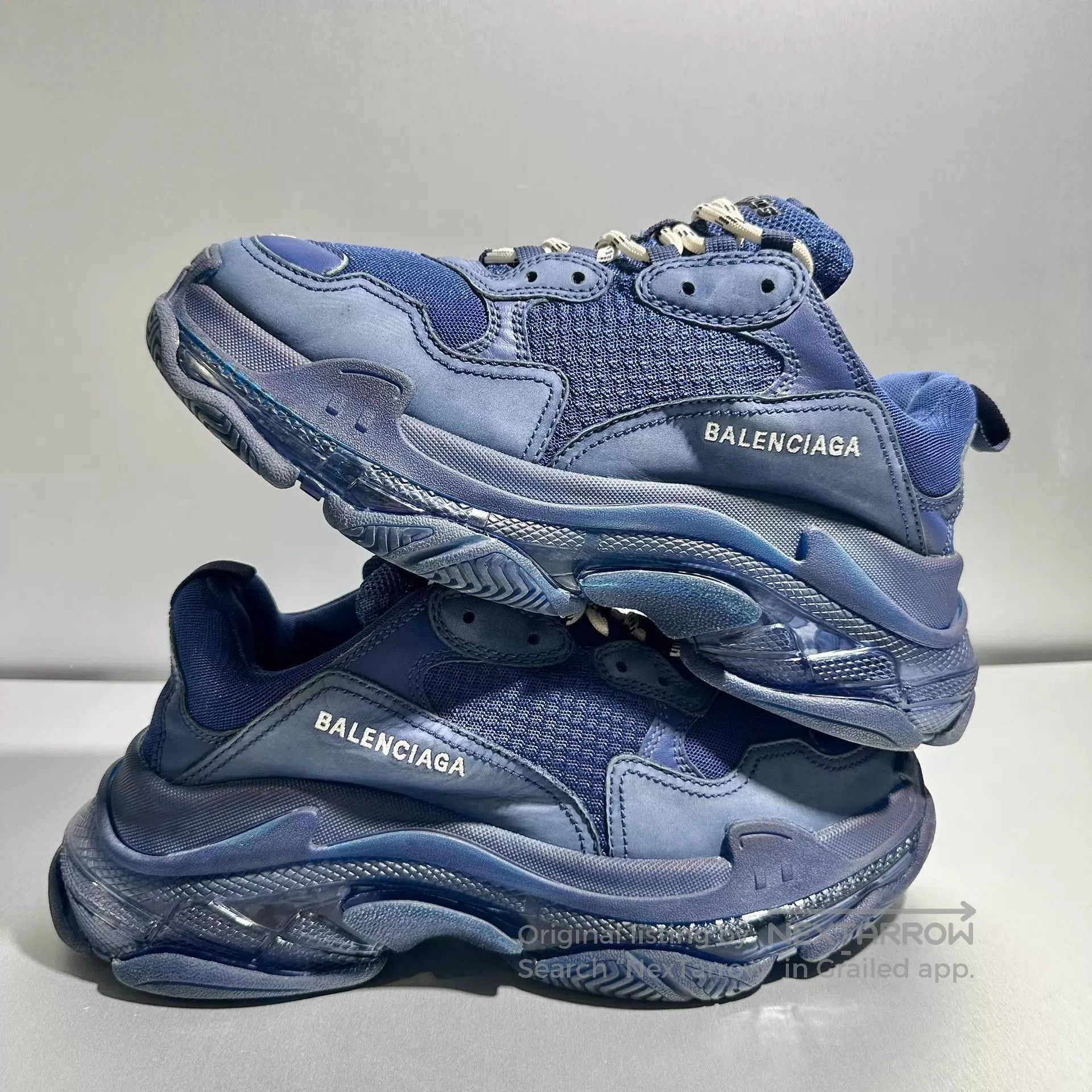 Balenciaga Blue Low-Top Sneakers Size 9. Size US 9 / EU 42 - 3 Thumbnail