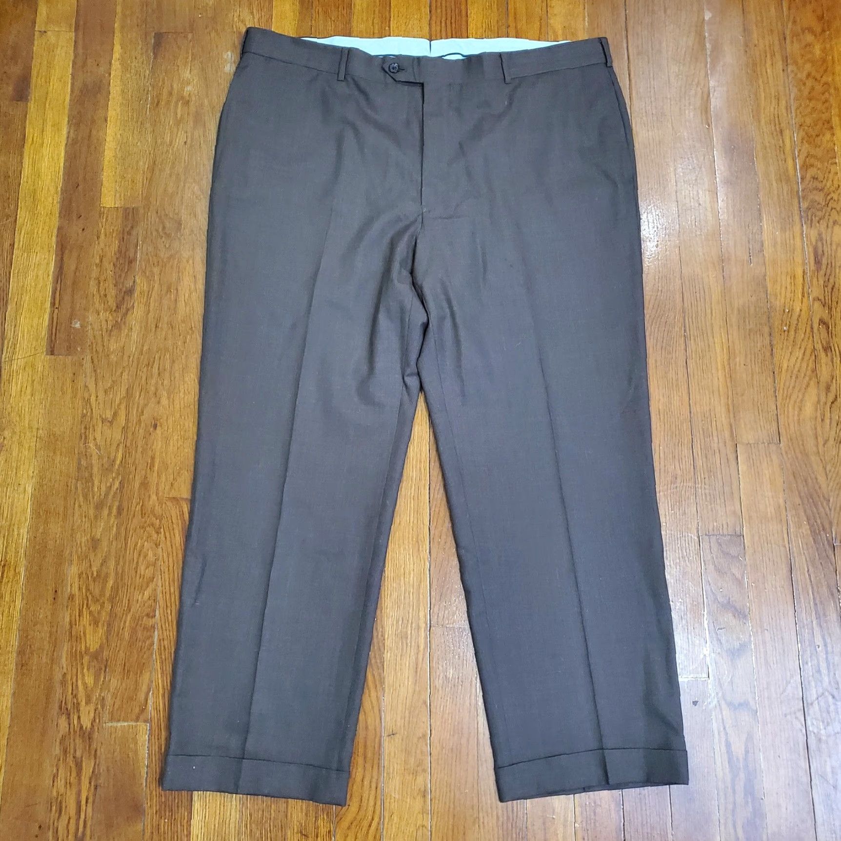 Brooks Brothers Brooks Brothers Country Club Madison Dress Pants Mens 42x29 Brown Wool Cuffed Size US 42 / EU 58 - 4 Thumbnail