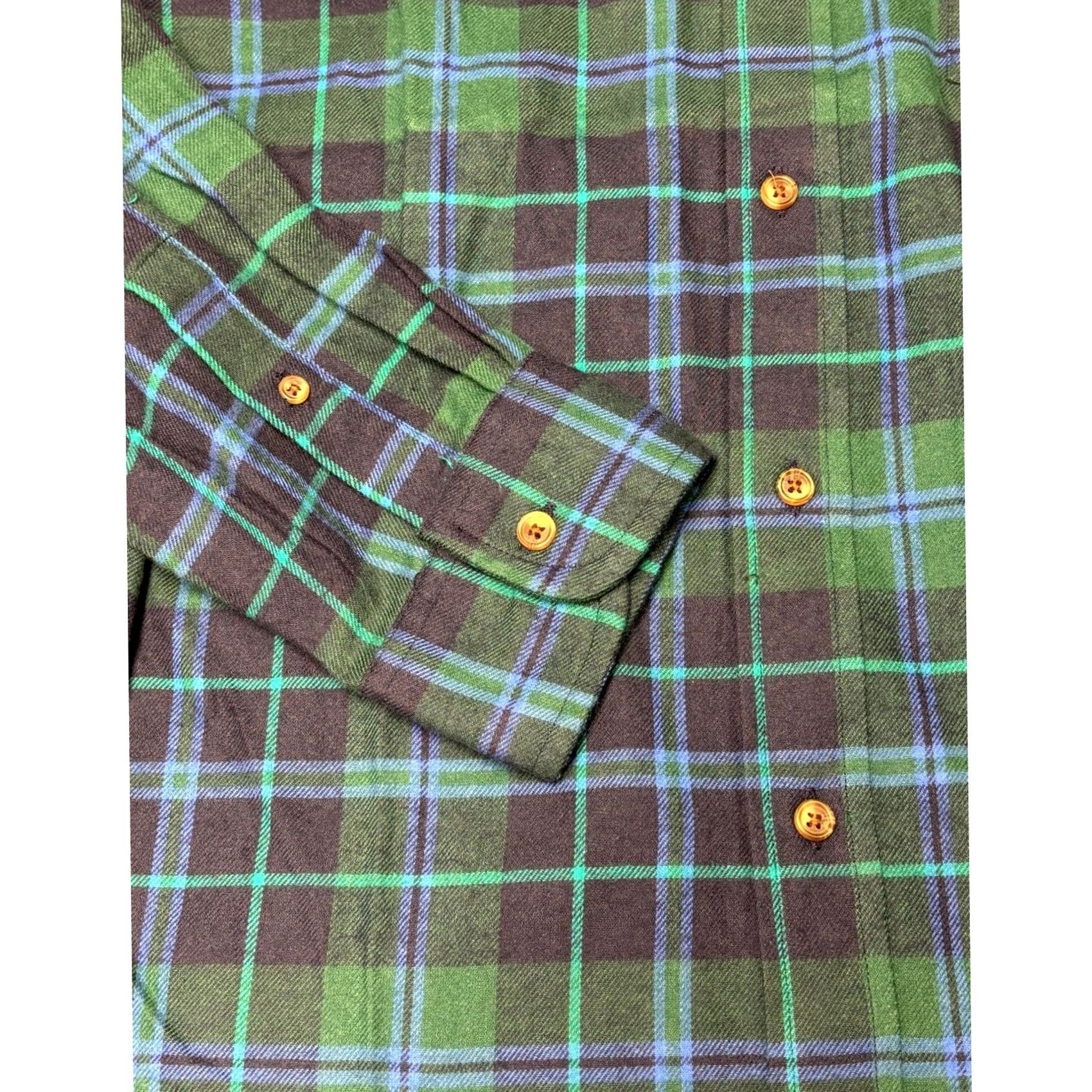 Chaps Chaps Flannel Shirt Button-Up Long Sleeve Men's L Green Plaid Size US L / EU 52-54 / 3 - 3 Thumbnail