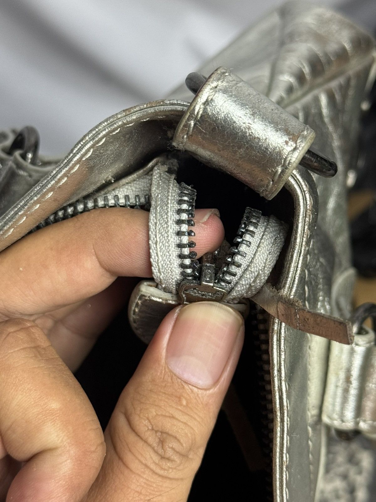 Vintage Leather Silver Bags City Size ONE SIZE - 16 Thumbnail