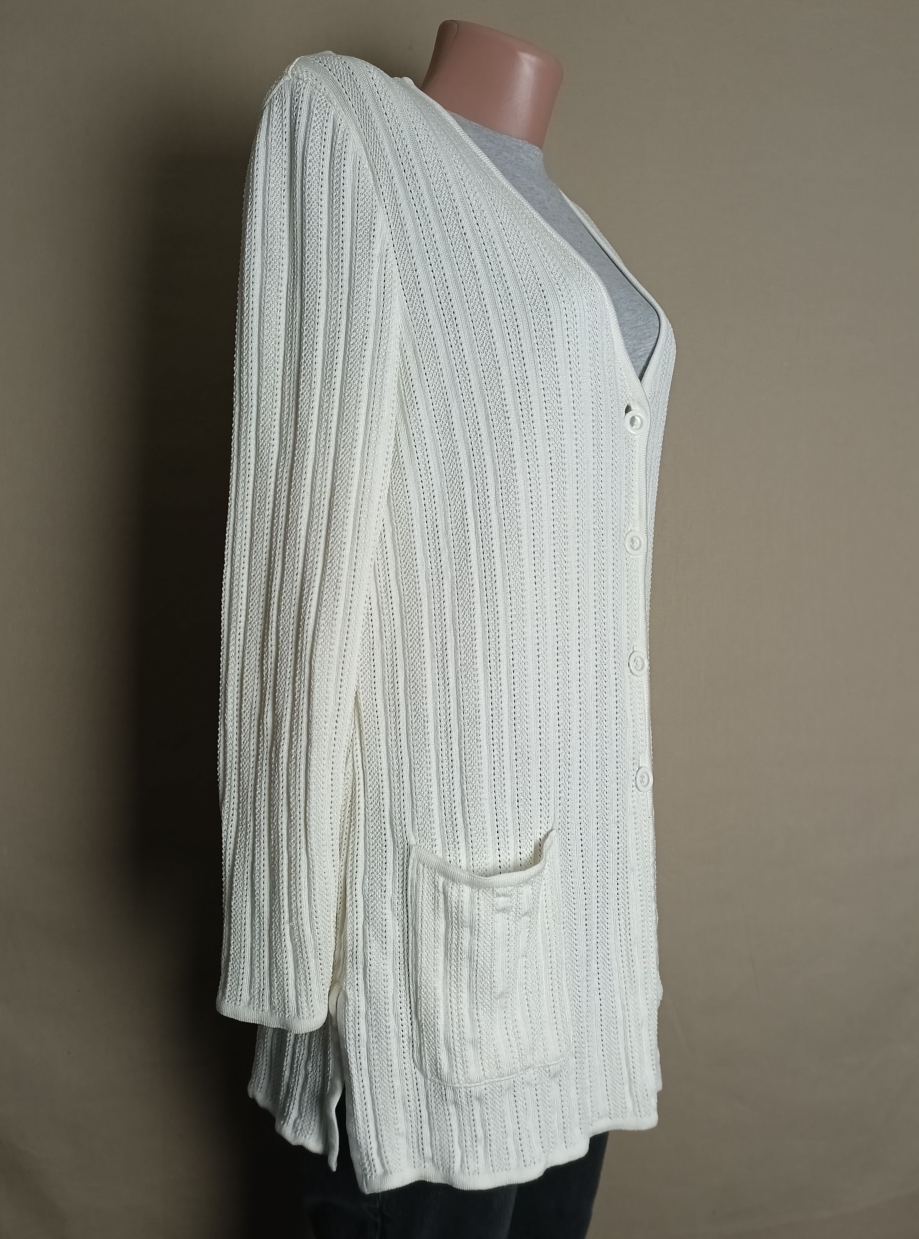 Escada ESCADA Ivory Vintage Knit Cotton Cardigan Sweater EU 40 Size M / US 6-8 / IT 42-44 - 4 Thumbnail