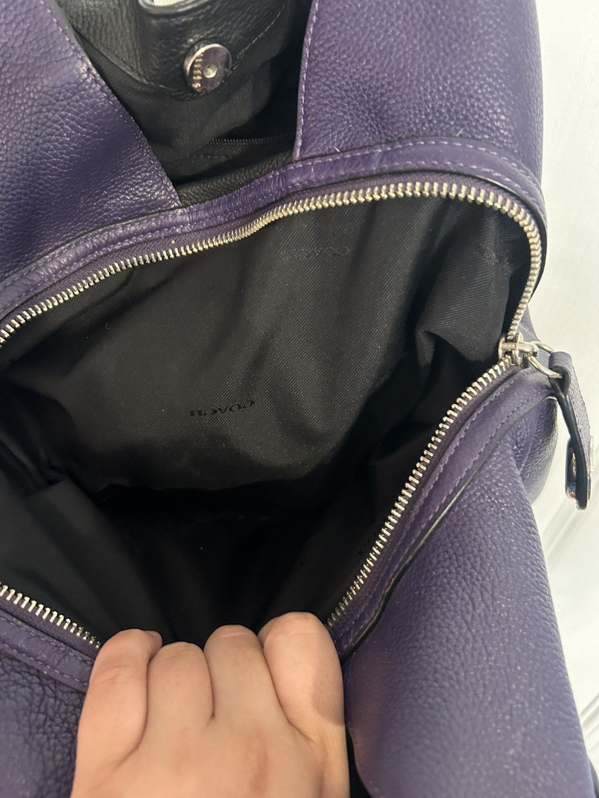 Coach Coach Rich Purple Leather Shoulder Bag Size ONE SIZE - 4 Thumbnail