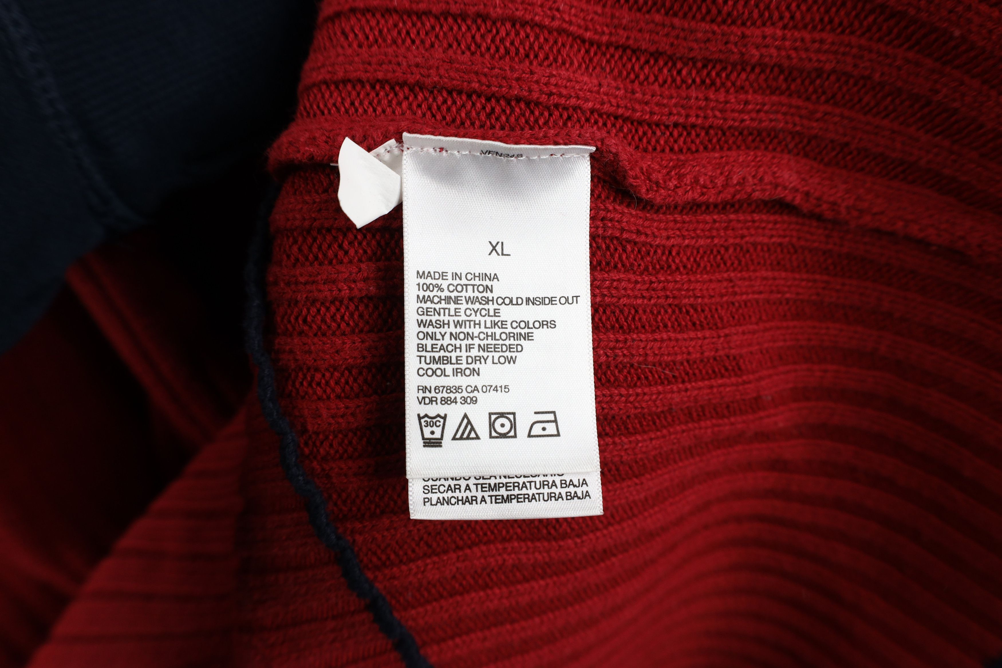 Nautica × Vintage Vintage 90s Nautica Ribbed Half Zip Pullover Sweater Red Size US XL / EU 56 / 4 - 9 Thumbnail