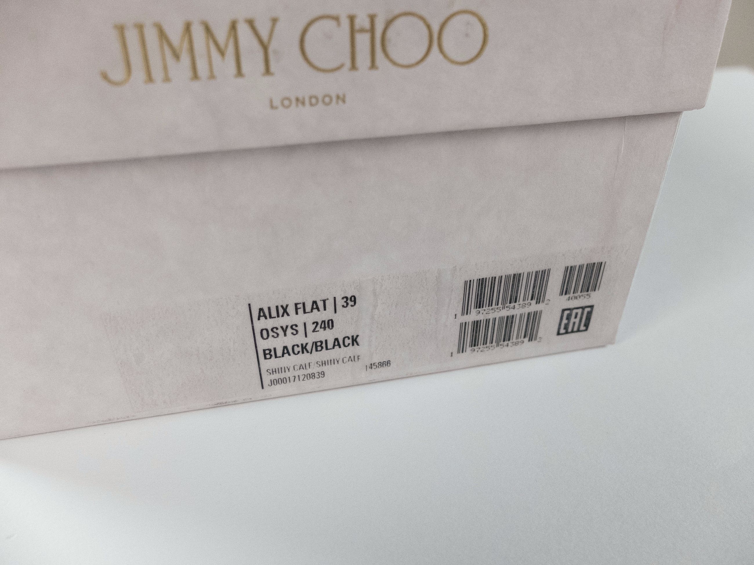 Jimmy Choo JIMMY CHOO Alix black strap detail leather ballet flats 9 39 Size US 9 / IT 39 - 10 Thumbnail