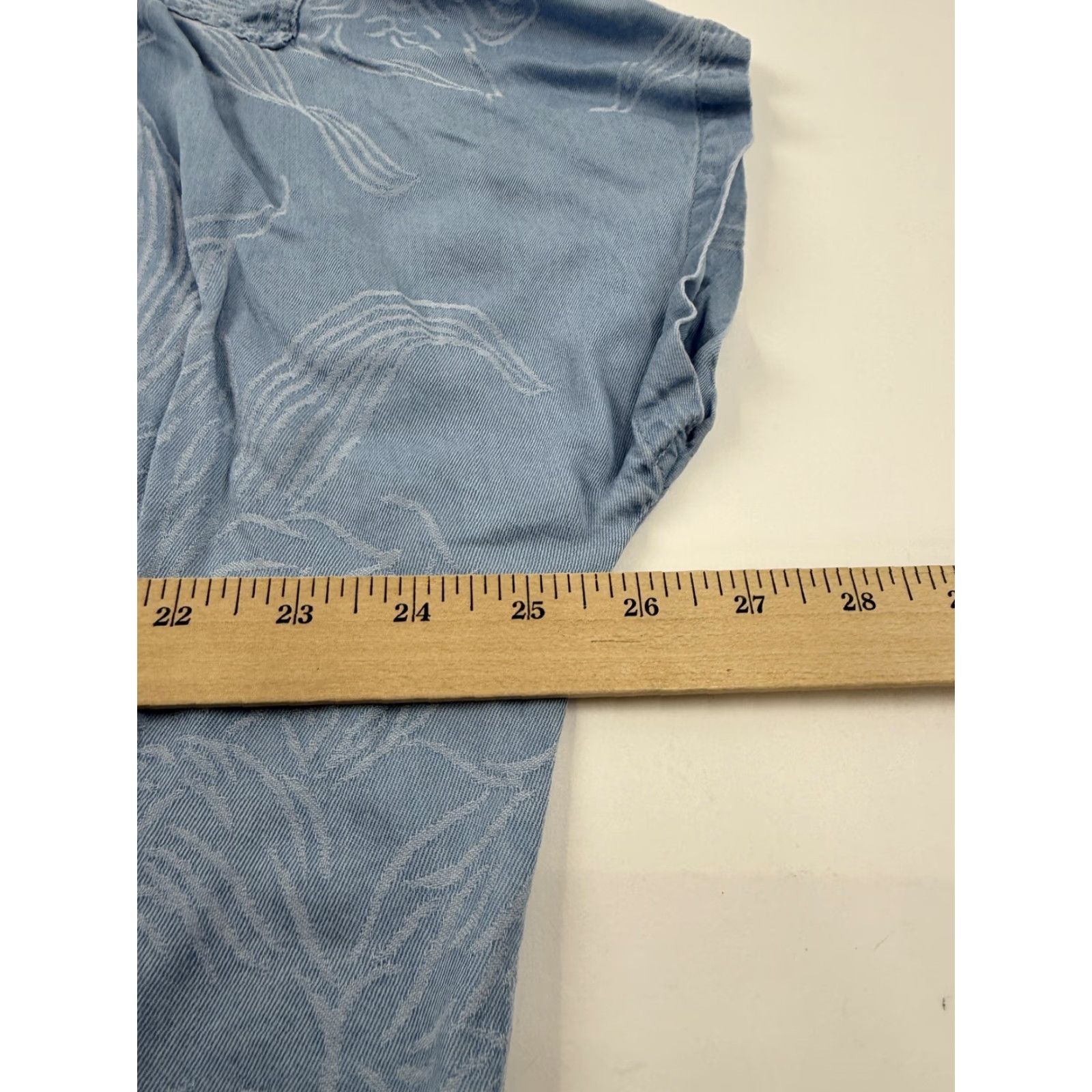Vintage Caffe Marrakesh Chambray Shirt Womens XL Blue Button Front Short Sleeve Top Size XL / US 12-14 / IT 48-50 - 7 Thumbnail
