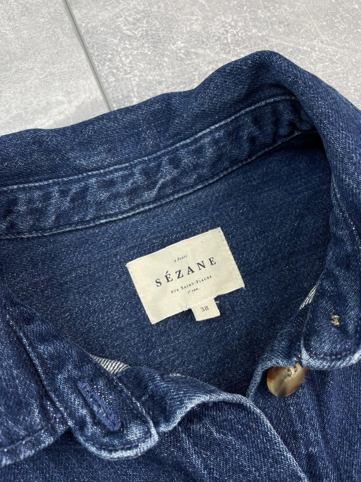 Sezane Sezana Denim Jacket Chore Coat Size XS / US 0-2 / IT 36-38 - 5 Thumbnail