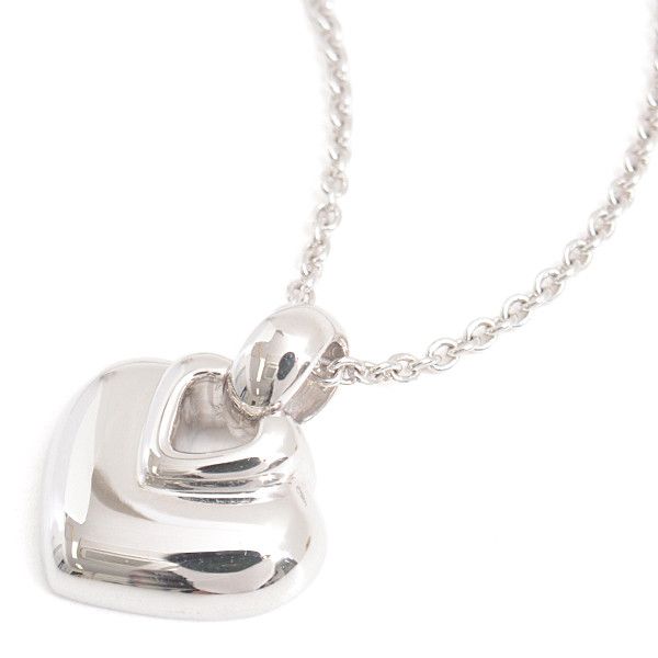 Bvlgari Bvlgari Bvlgari Doppio Cuore Necklace 750WG White Gold Metal Necklace 74953 in Great Condition Size ONE SIZE - 1 Thumbnail
