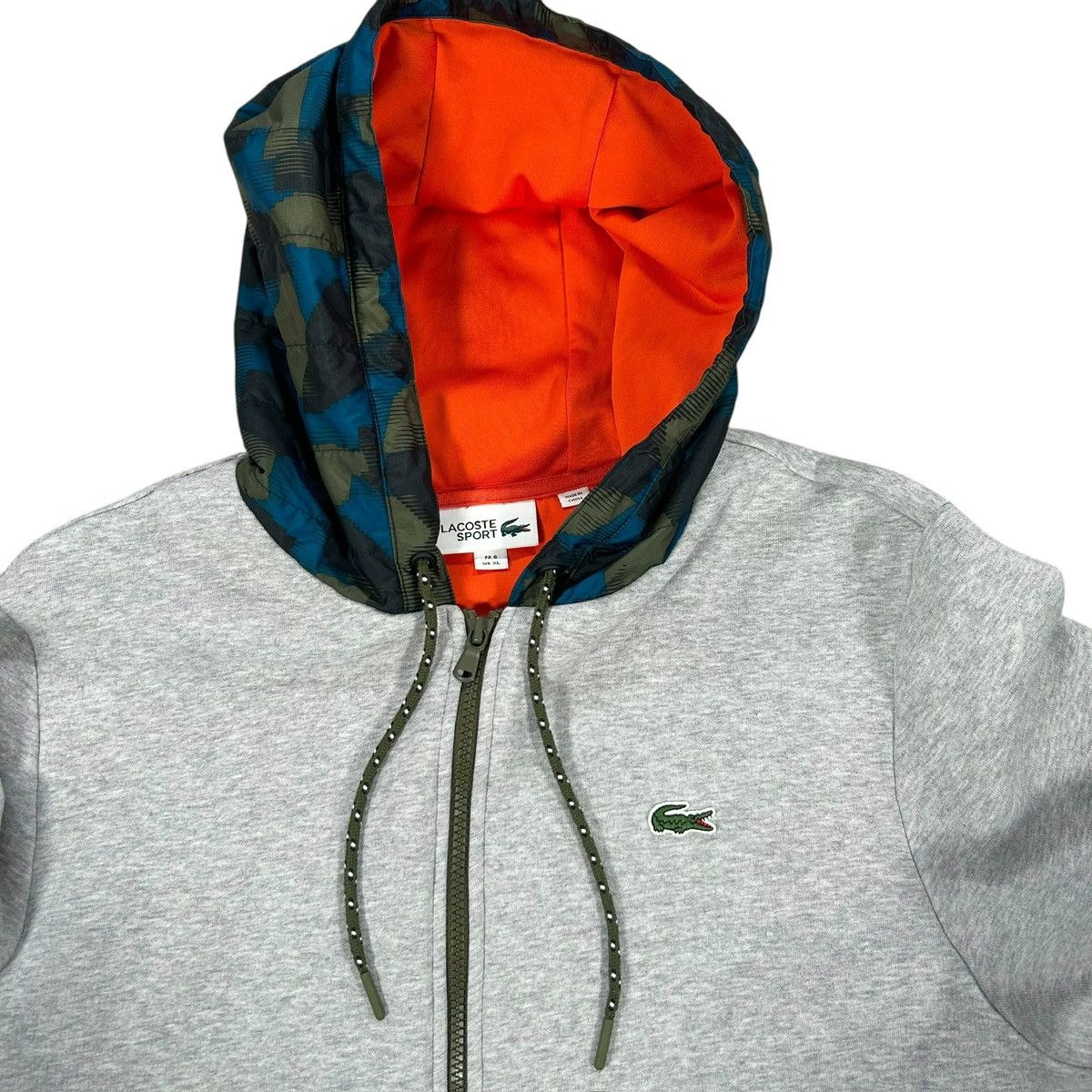 Lacoste Lacoste Sport Mens Gray Military Army Camo Sweatshirt Jacket Size US XL / EU 56 / 4 - 2 Thumbnail