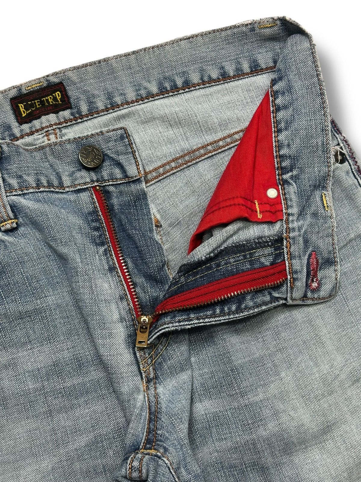 Edwin EDWIN BTJ03 Straight Leg Distressed Japan Denim Faded Wash Size US 34 / EU 50 - 11 Thumbnail
