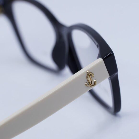 Jimmy Choo Jimmy Choo JC270 09HT 00 Eyeglasses Black/Ivory 53mm Frame Size ONE SIZE - 5 Thumbnail