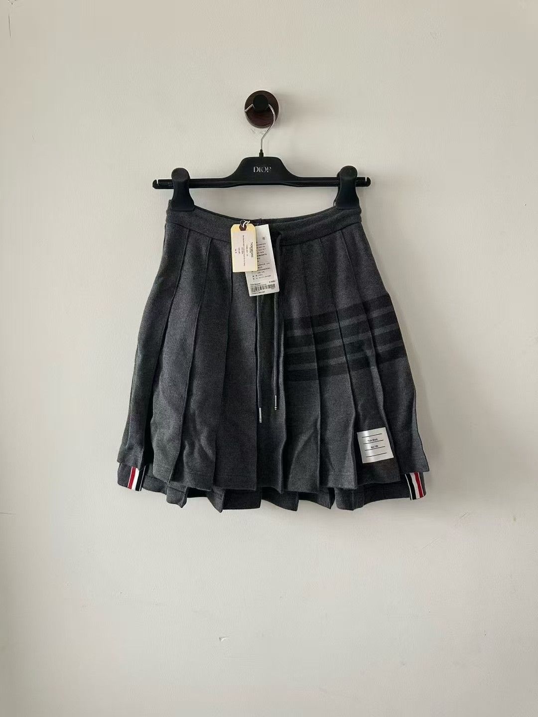 Thom Browne Dark Gray Pleated Skirt