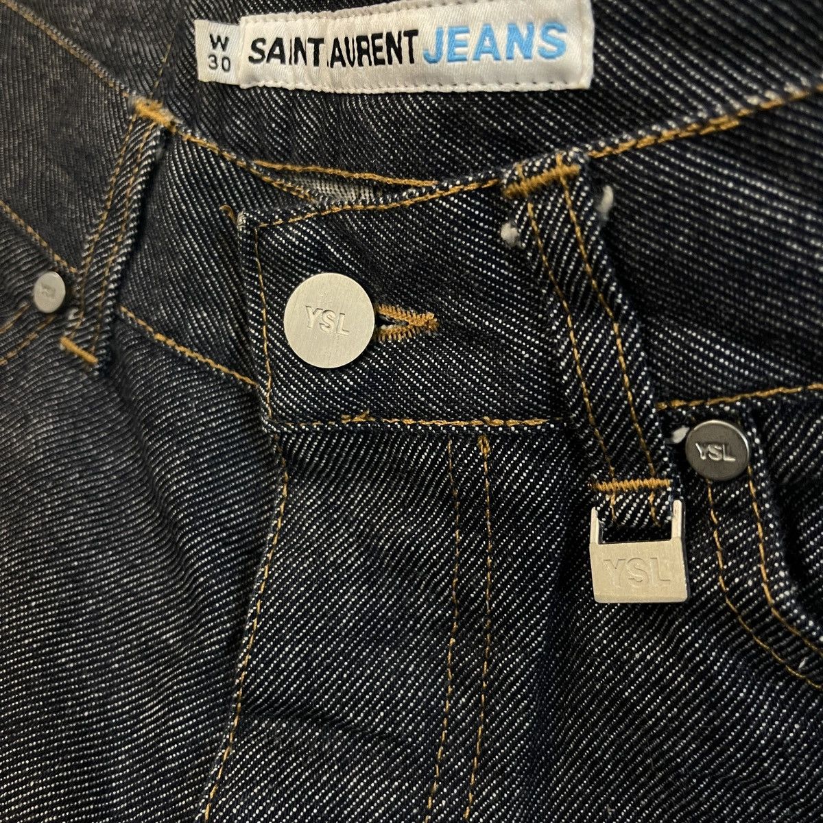 Saint Laurent Paris Vintage Saint Lauren Raw Denim Jeans Slim Straight Cut Size US 29 - 7 Thumbnail