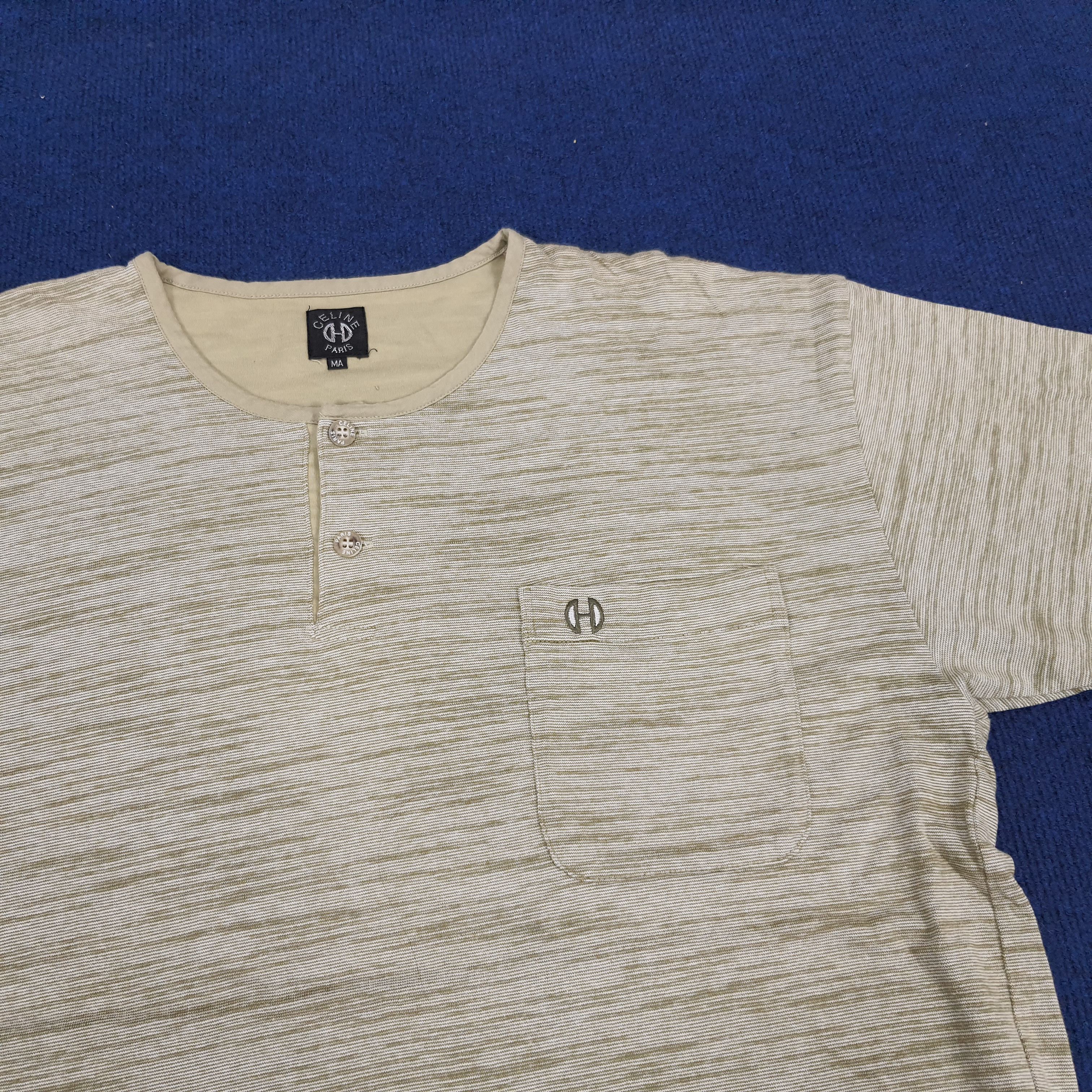 Celine × Vintage Vintage CELINE Paris Button T-shirt Size US L / EU 52-54 / 3 - 2 Thumbnail