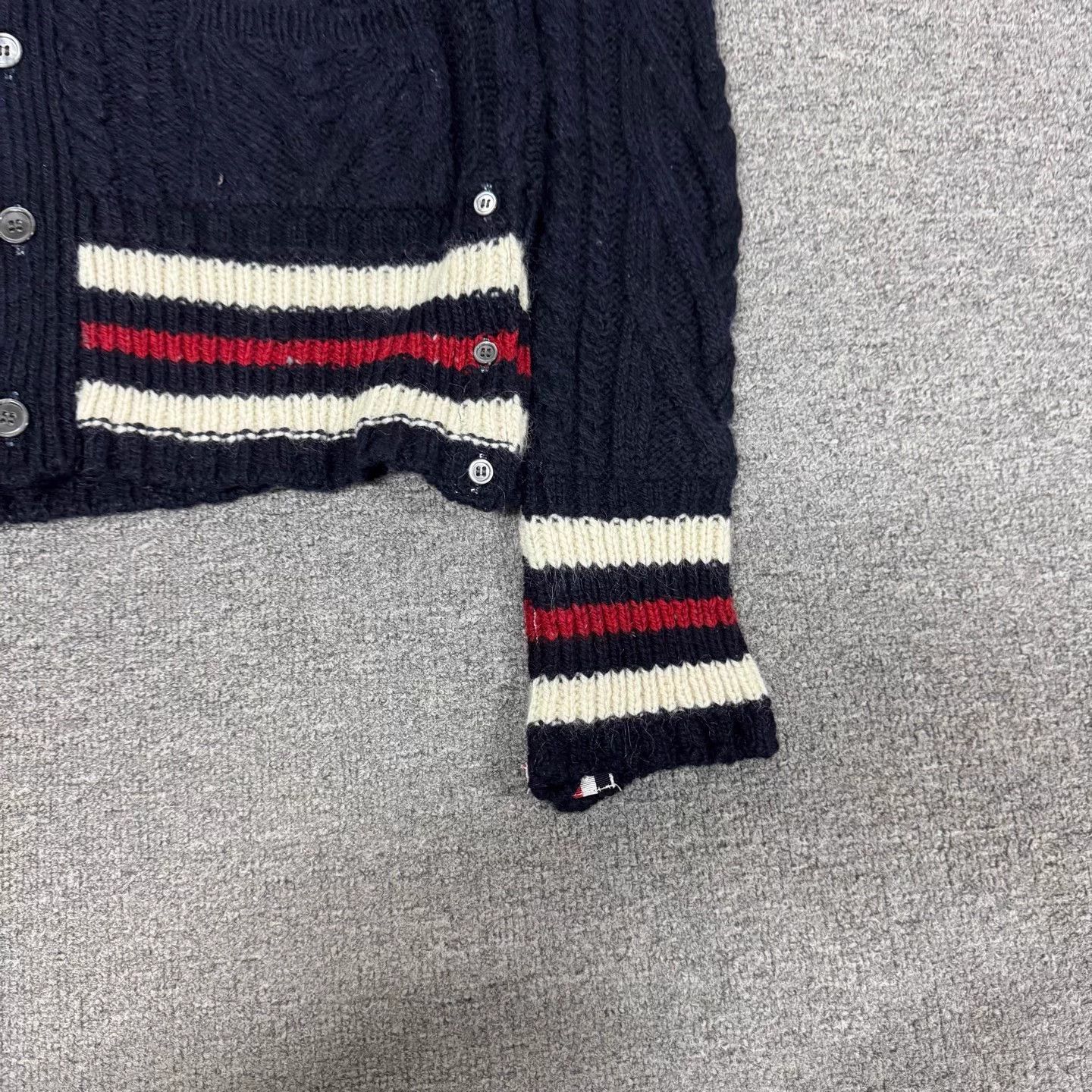 Thom Browne TB stripe wool cable knit cardigan 4 99 new Size XL / US 12-14 / IT 48-50 - 5 Thumbnail