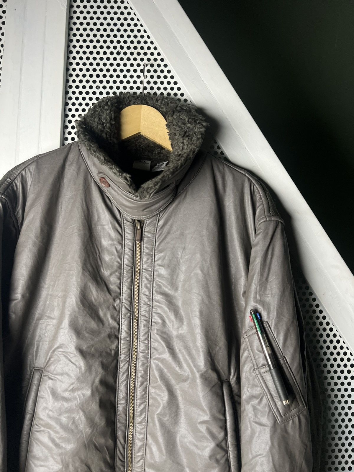 Emporio Armani Armani Exchange Bomber Jacket Fur Collar Size US L / EU 52-54 / 3 - 4 Thumbnail
