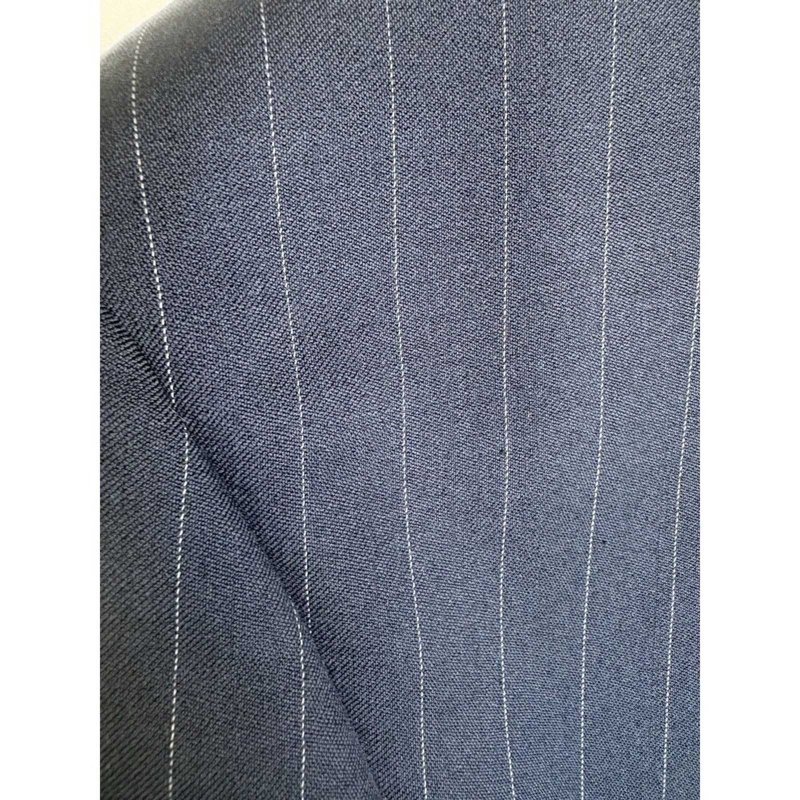Lauren Ralph Lauren Ralph Lauren Navy Pinstripe Wool Sport Coat Blazer 43R Mens Size 42R - 4 Thumbnail