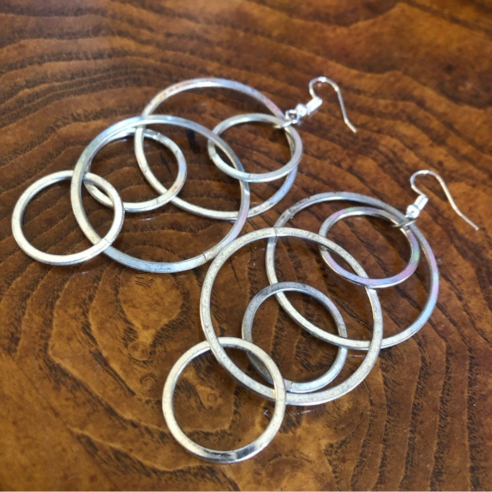 Vintage Vintage 90s silver plated tiered dangle ring earring Size ONE SIZE - 1 Thumbnail