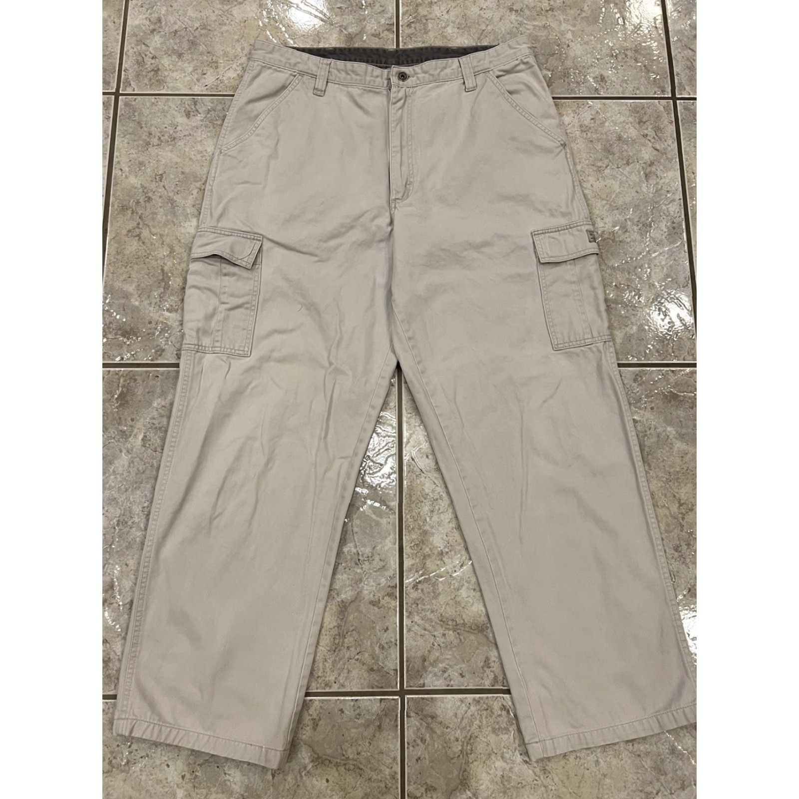 Wrangler WRANGLER Mens Cargo Pants Beige Twill Canvas Carpenter 5-Pocket Relaxed Cargo Pants 36X32 Mens Regular 36 Beige Stone Casual Workwear Size US 36 / EU 52 - 5 Thumbnail
