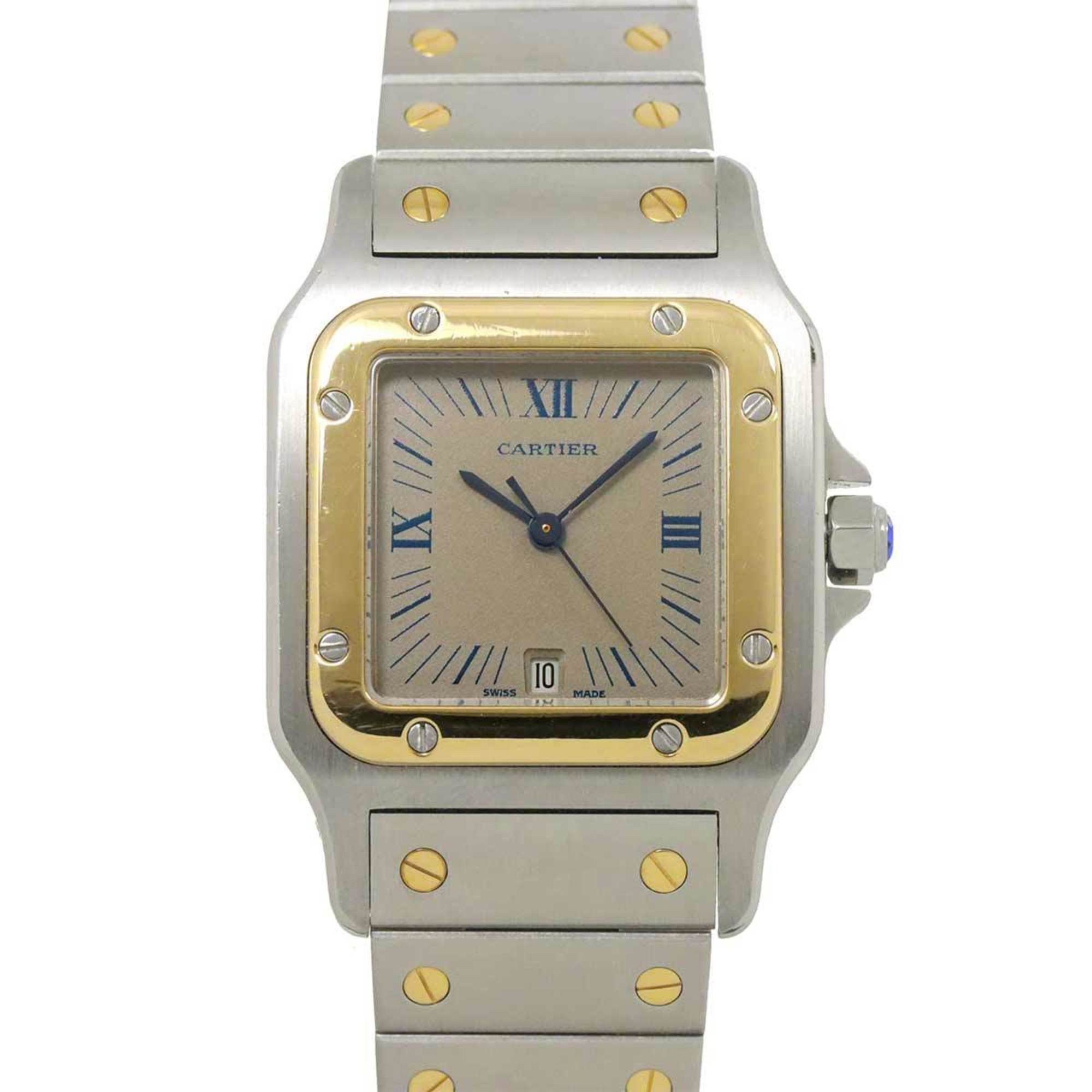 Cartier Cartier Santos Galbe LM Combi W20023C4 Men's Watch Date Gray K18YG Yellow Gold Quartz Size ONE SIZE - 1 Thumbnail