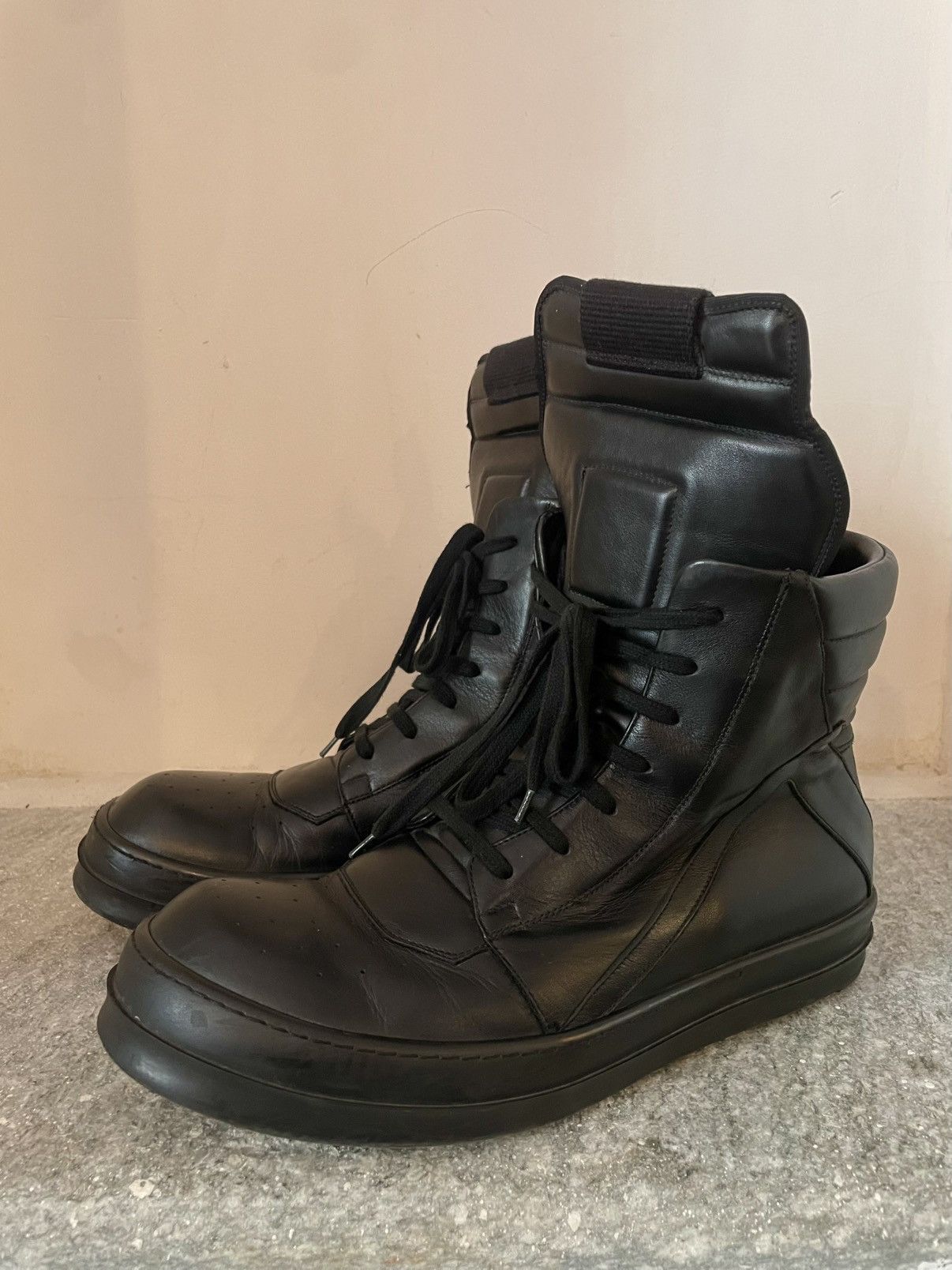 Rick Owens Rick Owens 2014 Triple Black Geobaskets | Grailed