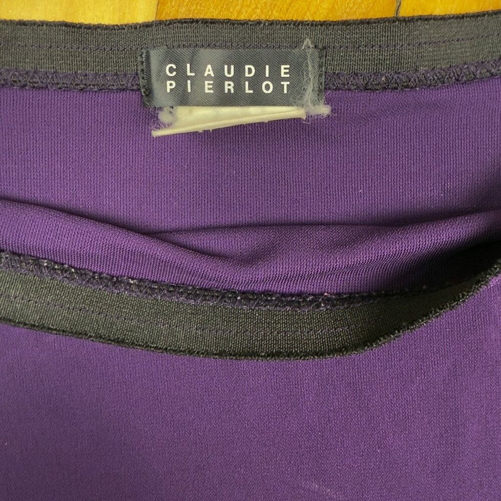 Other CLAUDIE PIERLOT Designer Frills hem Purple Spring Skirt sz S Size 27" / US 4 / IT 40 - 3 Thumbnail