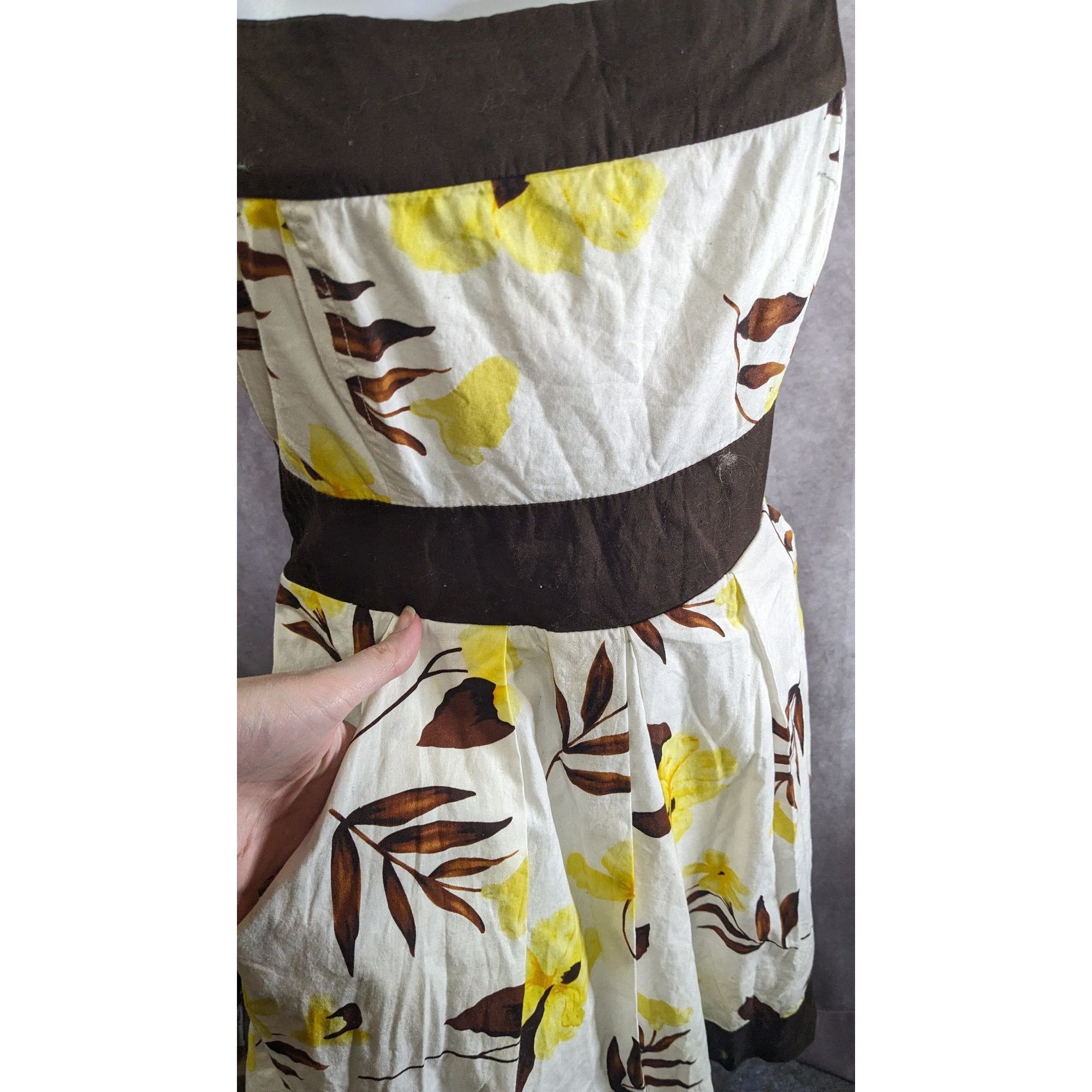 Other Speechless Floral Print Dress With Brown Trim & Tie Belt Siz Size XL / US 12-14 / IT 48-50 - 4 Thumbnail