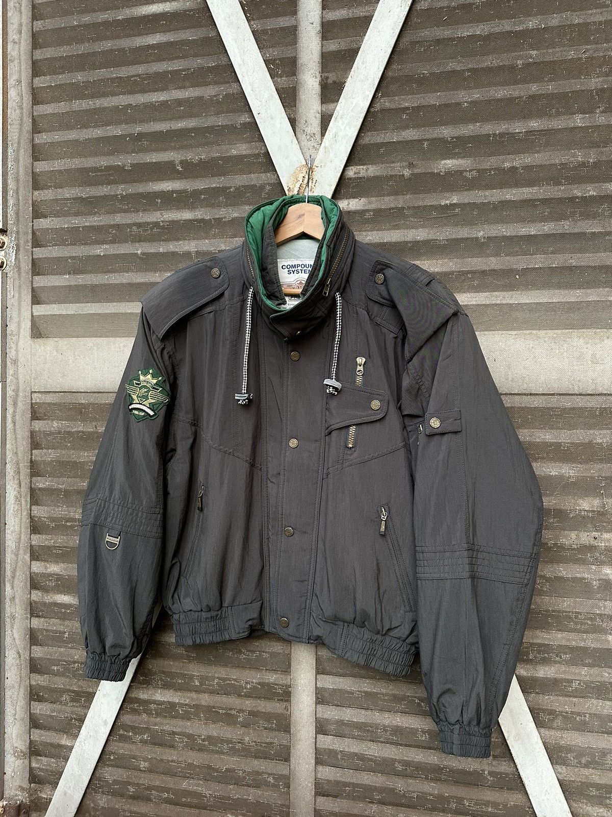 image of Fablice Design Ski Bomber Jacket in Dusty Black, Men's (Size Small)