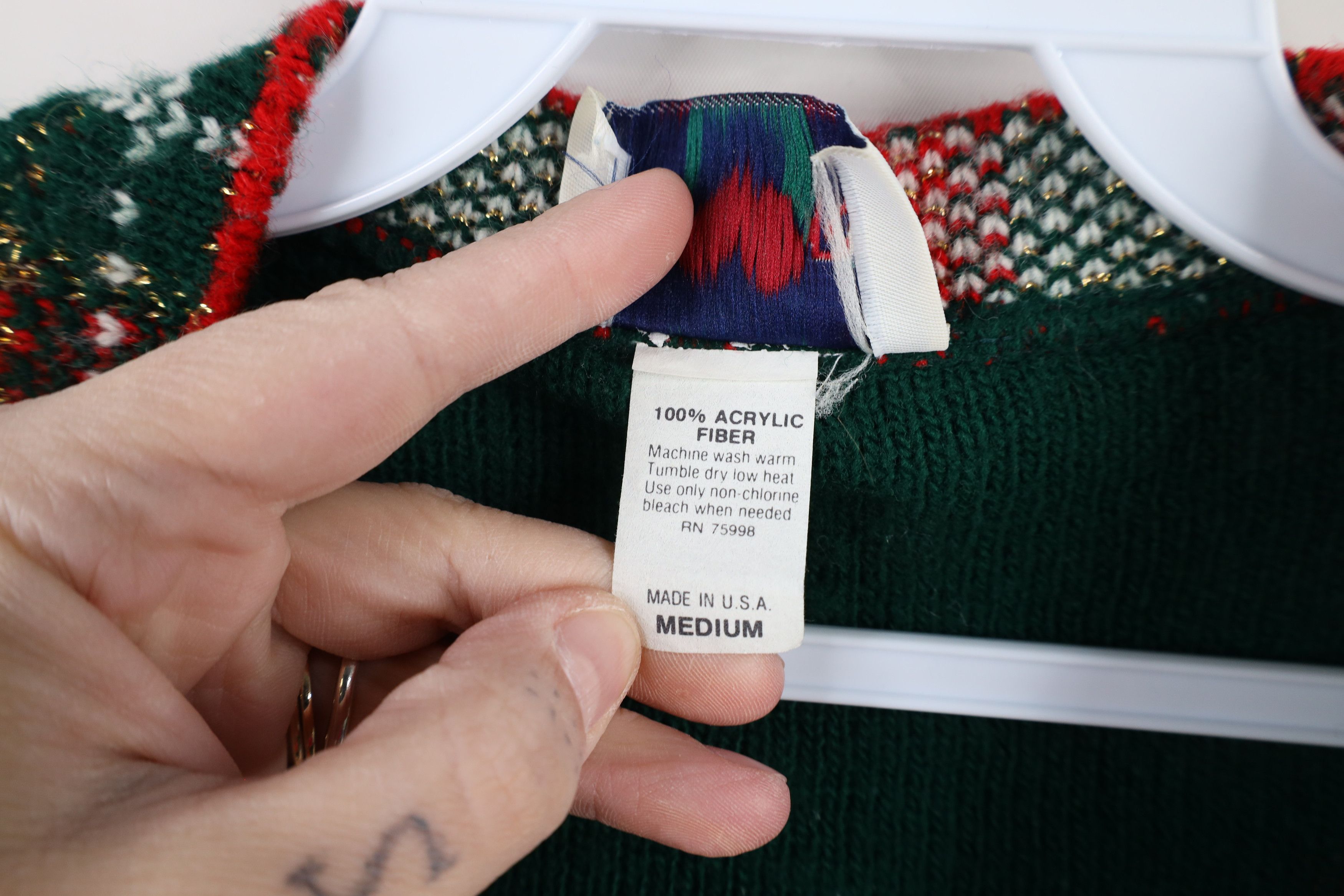 Vintage Vintage 90s Streetwear Heart Poinsettia Sweater Vest USA Size M / US 6-8 / IT 42-44 - 8 Thumbnail