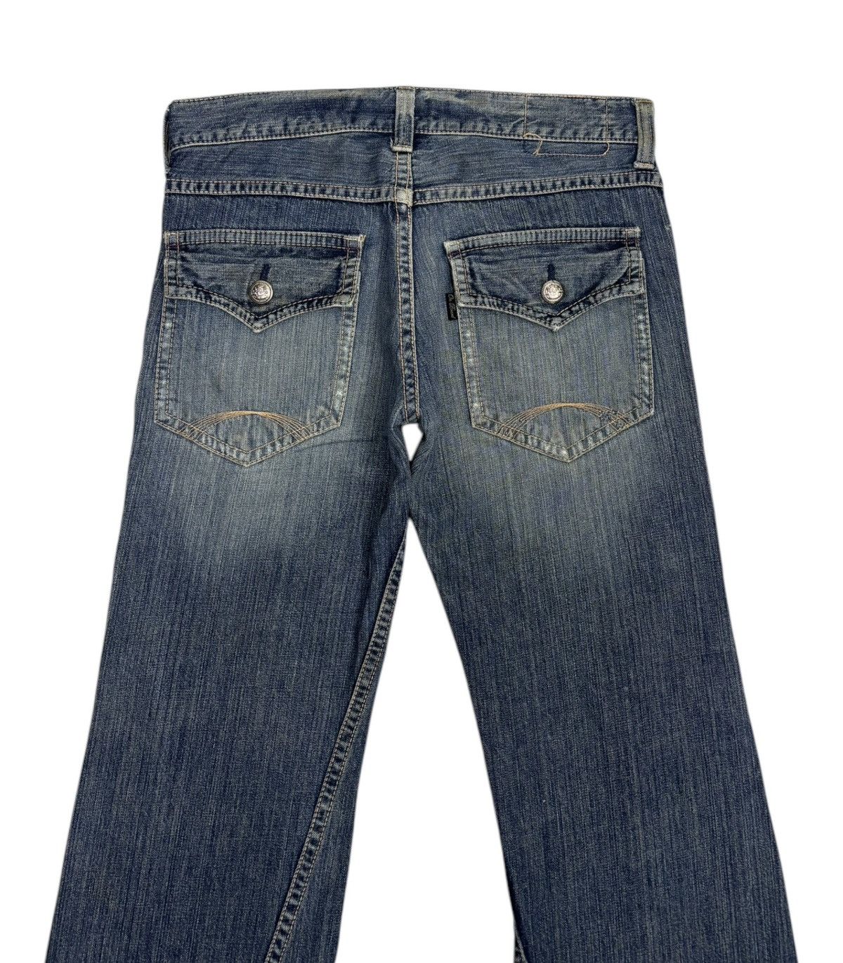 Hysteric Glamour × Japanese Brand Vintage ON BOARD Flared Baggy Distressed Denim Jeans Size US 35 - 6 Thumbnail