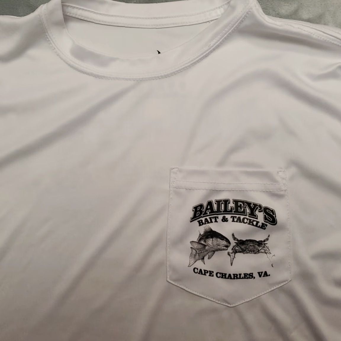 Vintage VINTAGE Baileys Bait Tackle Shirt Mens M White Performance Fishing Cape Charles Virginia Mens Size US M / EU 48-50 / 2 - 2 Thumbnail
