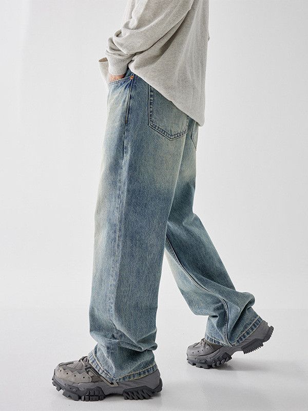 Japanese Brand Men's vintage street distressed washed loose flared jeans Size US 32 / EU 48 - 3 Thumbnail