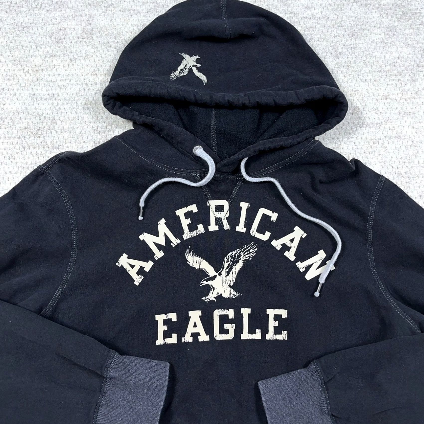 American Eagle Outfitters VINTAGE American Eagle Hoodie Men Large Black Sweatshirt Spellout 2000s Bird Size US L / EU 52-54 / 3 - 2 Thumbnail
