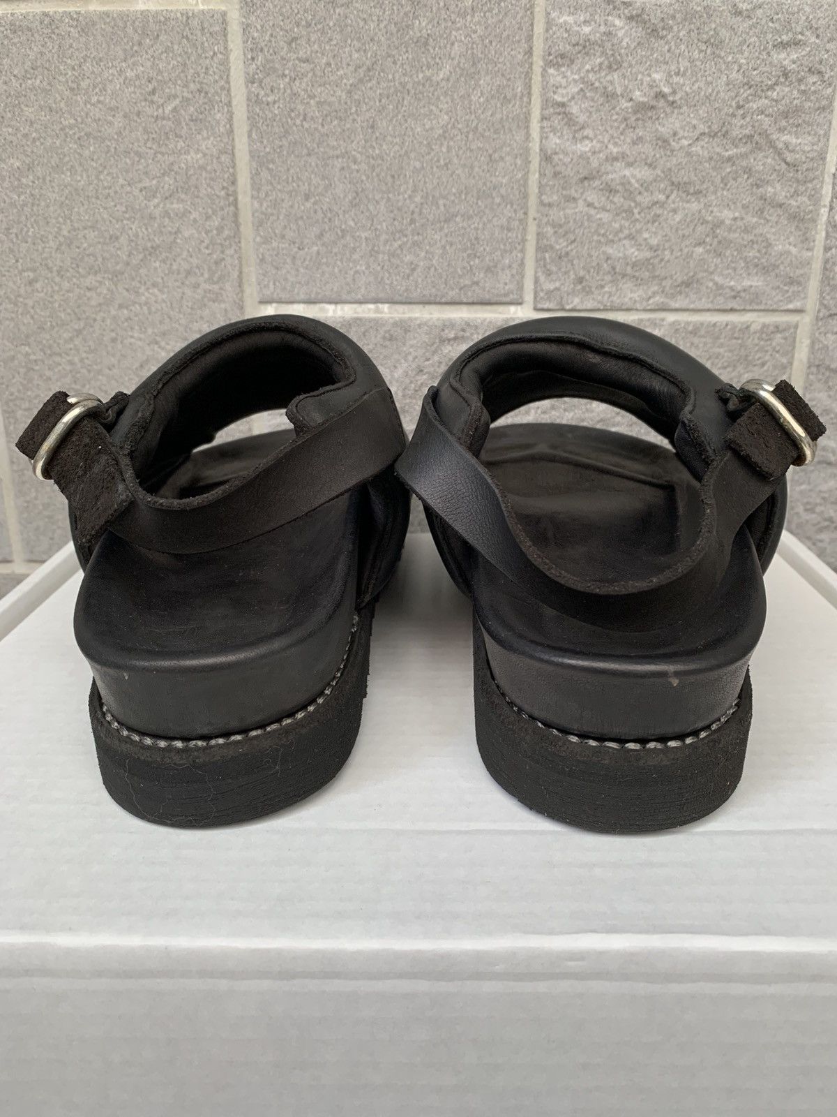 Guidi BRK04 BLACK WIDE BAND FLAT SANDALS Size US 11 / EU 44 - 4 Thumbnail