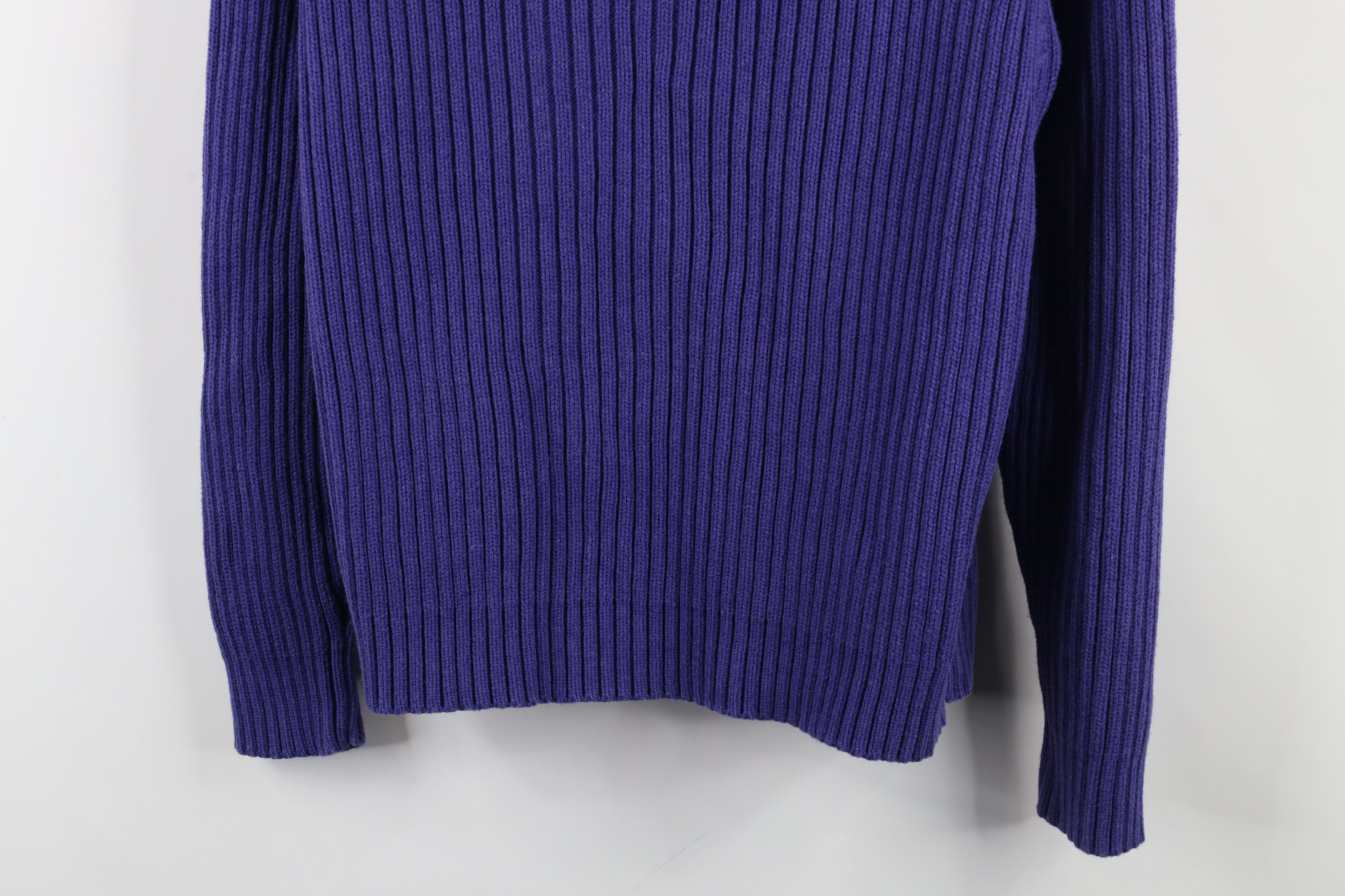 Lands' End × Vintage Vintage 90s Lands End Ribbed Cable Knit Sweater Japan Purple Size L / US 10 / IT 46 - 11 Thumbnail