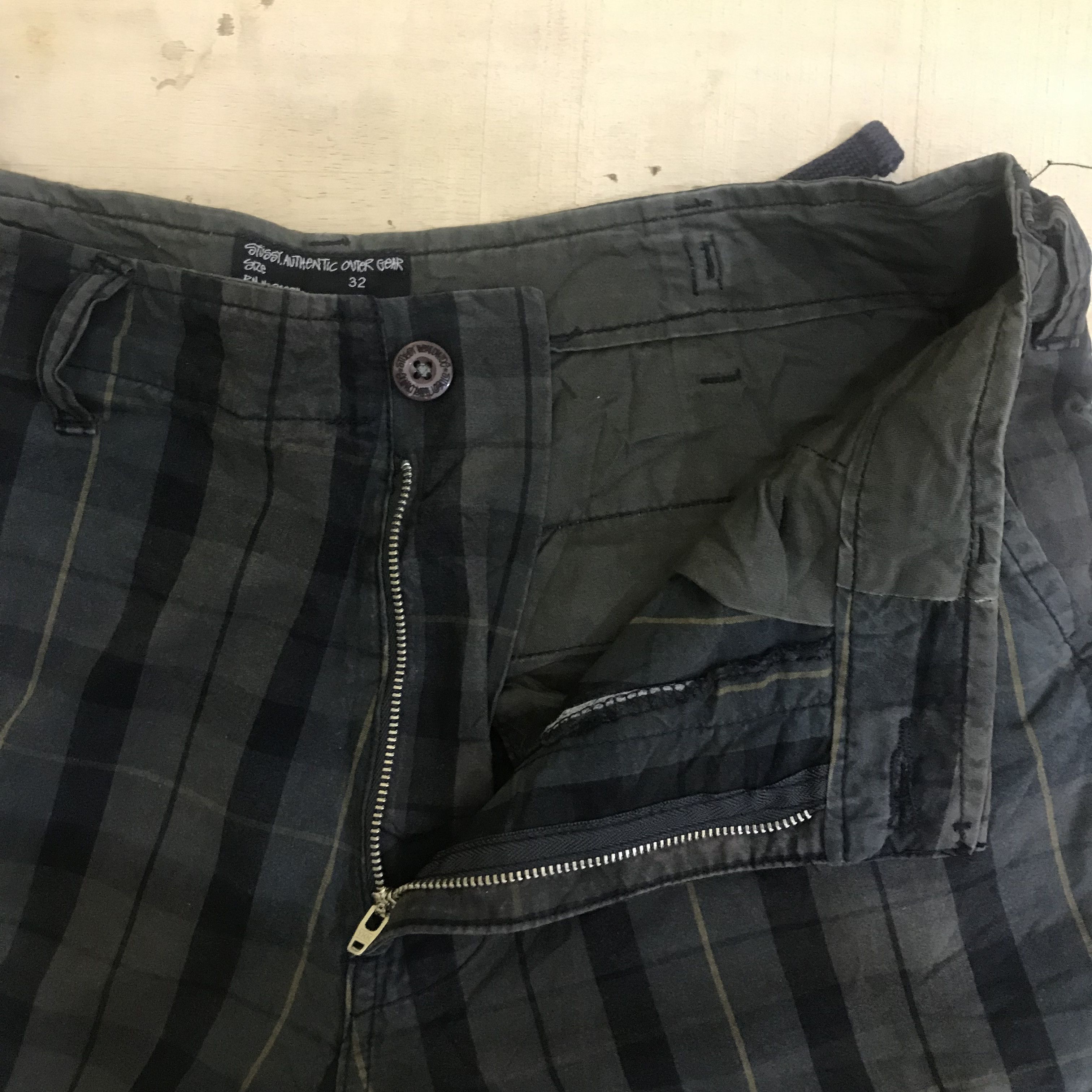 Stussy × Vintage X271 VTG STUSSY TARTAN CARGO SHORTPANTS SKATEBOARD Size US 32 / EU 48 - 6 Thumbnail
