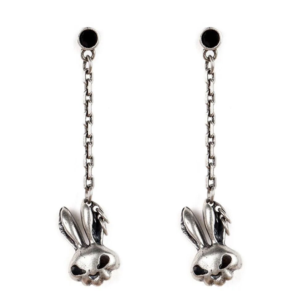 Jewelry Rabbit Skull Drop Earrings 925 Sterling Silver Ear Gift Size ONE SIZE - 6 Thumbnail