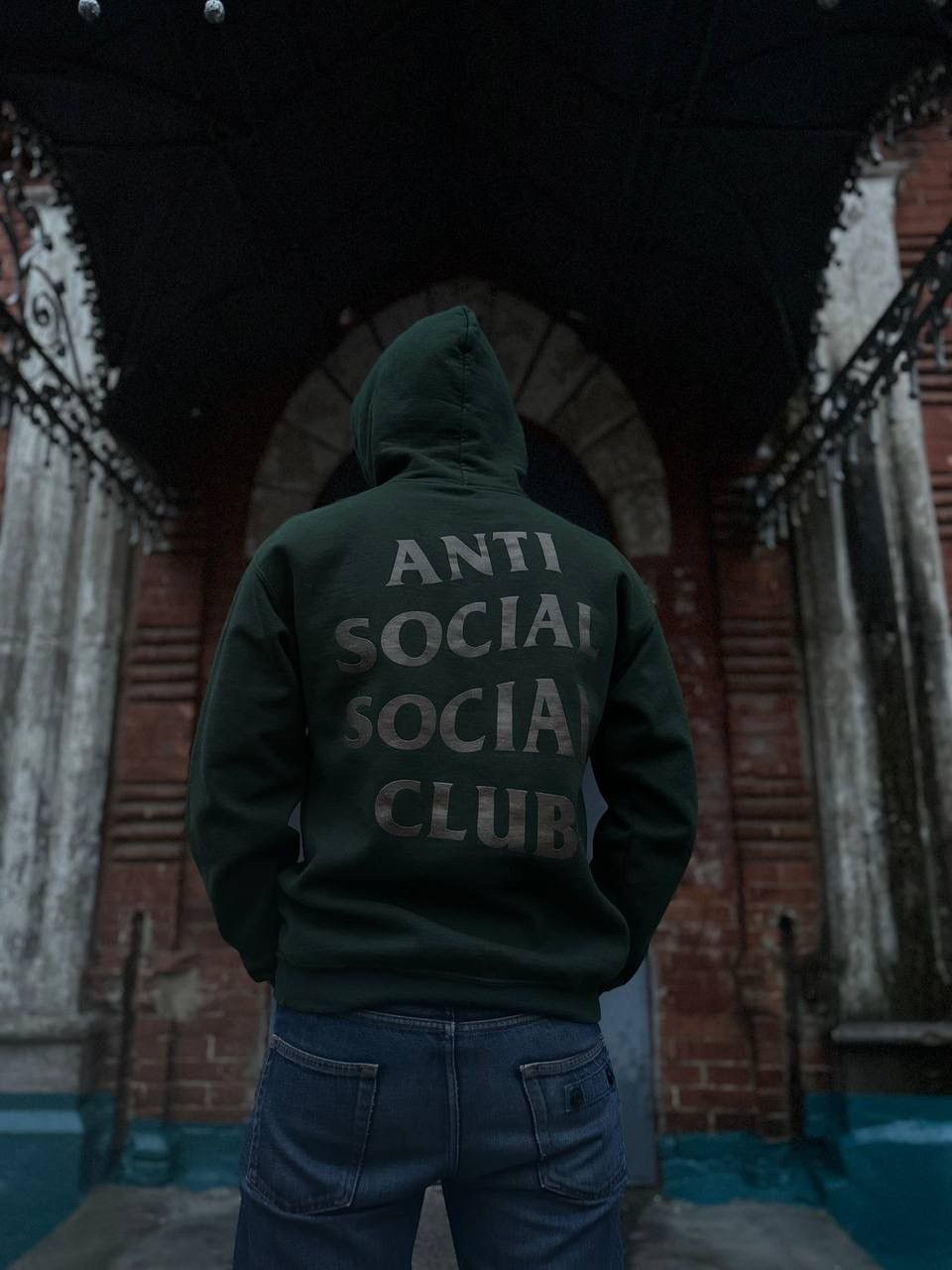 Anti social social club hoodie green hot sale