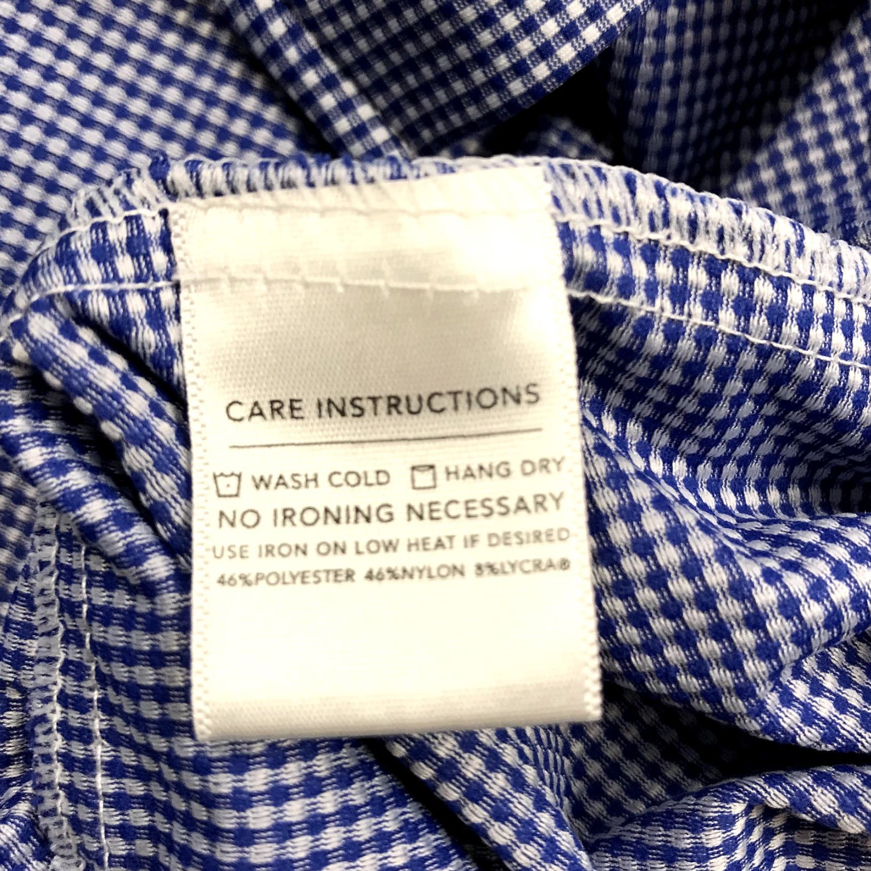 Mizzen+Main Mizzen+Main Shirt Mens XL Trim Fit Blue Gingham Leeward Stretch Casual Size US XL / EU 56 / 4 - 5 Thumbnail