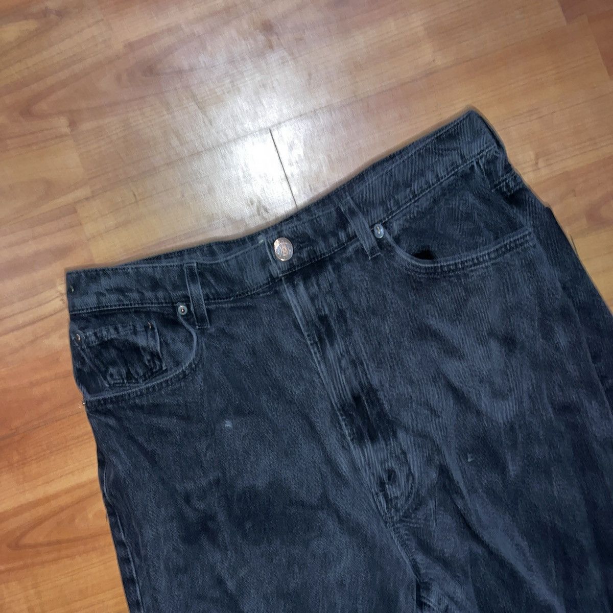 Other Black Wide Leg Jeans Cropped Avant Garde Grunge 32x30 Size US 32 / EU 48 - 4 Thumbnail