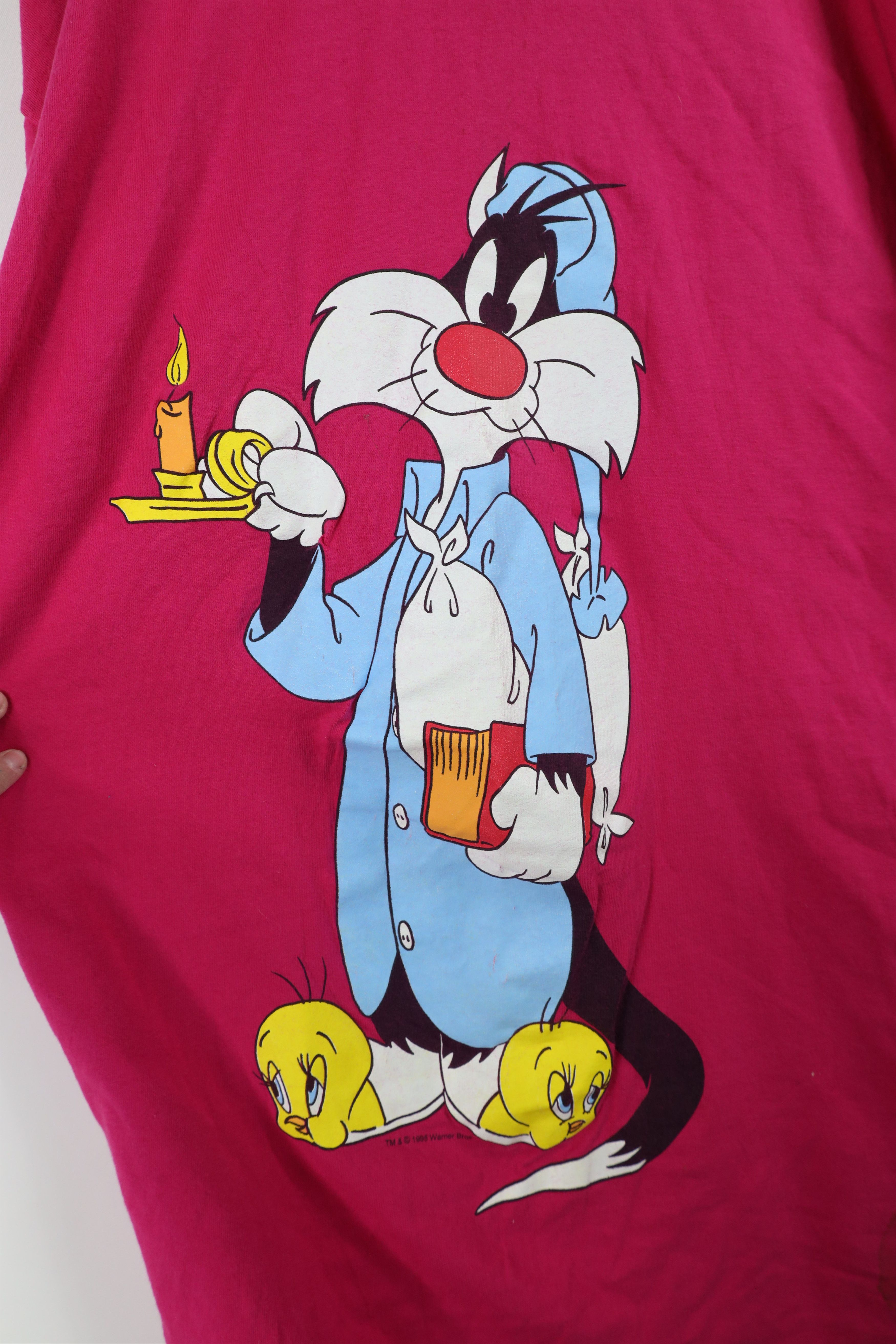 Vintage Vintage 90s Looney Tunes Sylvester Tweety Bird Sleep T-Shirt Size ONE SIZE - 4 Thumbnail