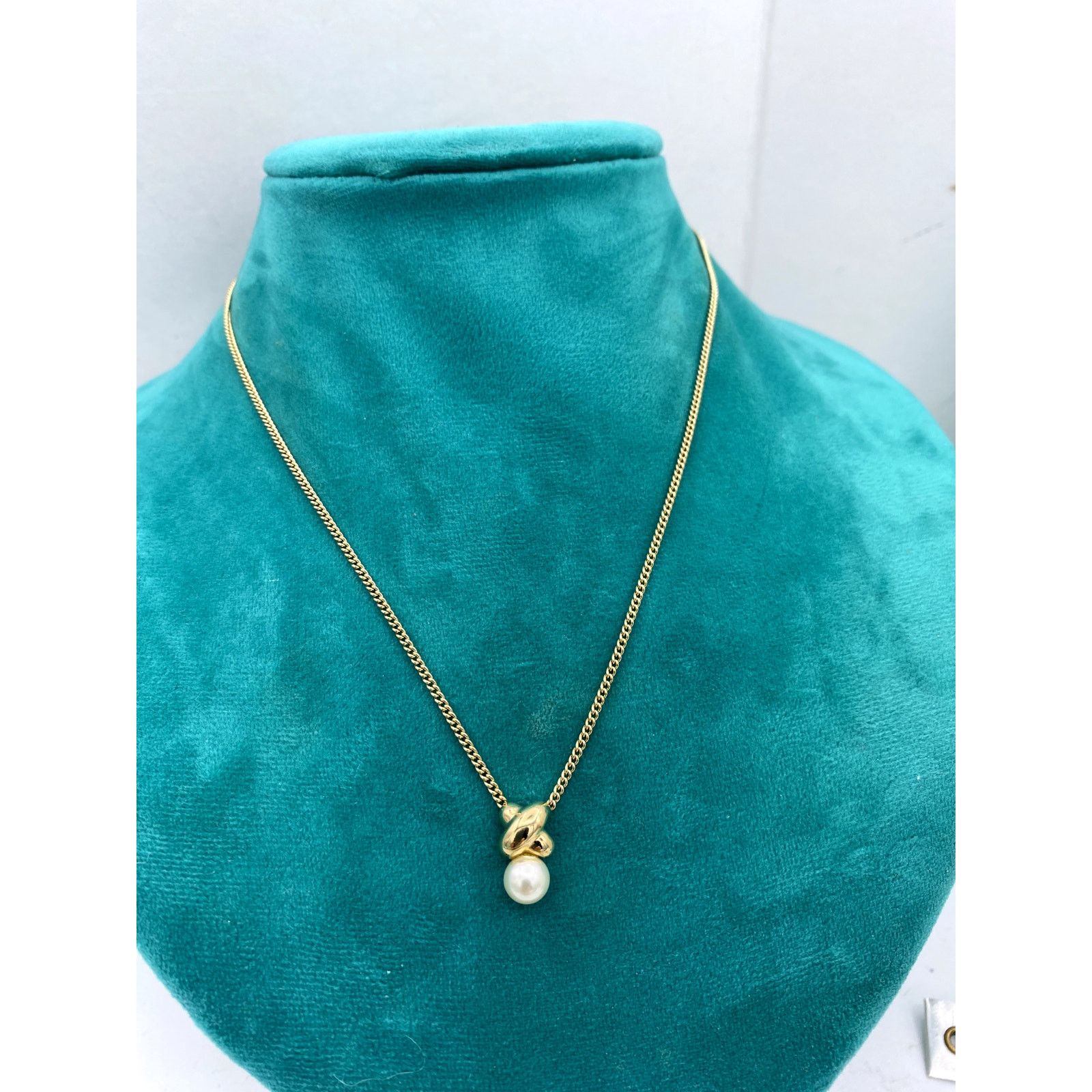 Christian Dior Monsieur Christian Dior Gold-Tone Necklace with Pearl Pendant Size ONE SIZE - 3 Thumbnail