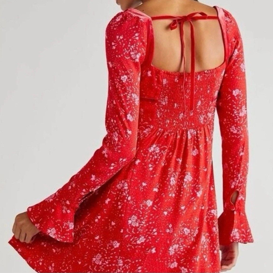 Free People Free People Tess Mini Dress Small Boho Milkmaid Floral Girly Size S / US 4 / IT 40 - 3 Thumbnail