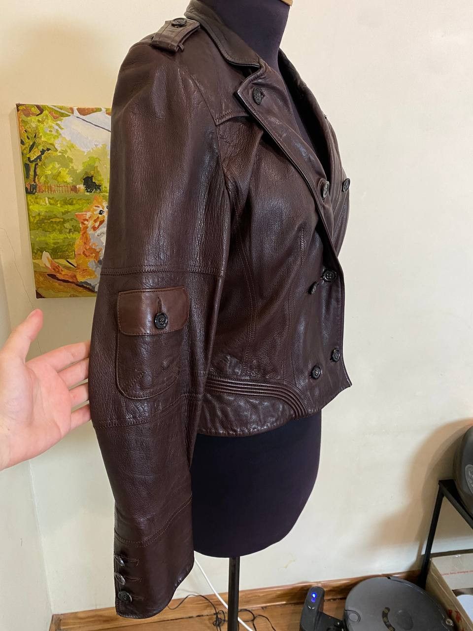 Karen Millen Karen Millen real leather jacket in brown, size UK 12, US 8 Size M / US 6-8 / IT 42-44 - 2 Thumbnail