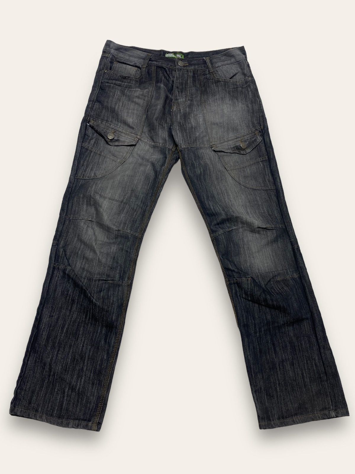 Jean Vintage NO FEAR Cargo Multi Pocket Denim Black Jeans Size US 36 / EU 52 - 1 Thumbnail