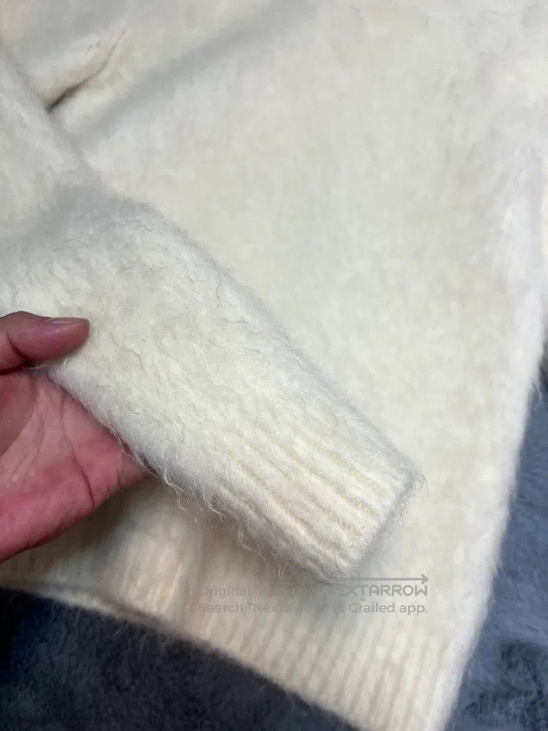 Saint Laurent Paris Saint Laurent Paris White Wool and Mohair High-neck Sweate Size S / US 4 / IT 40 - 5 Thumbnail